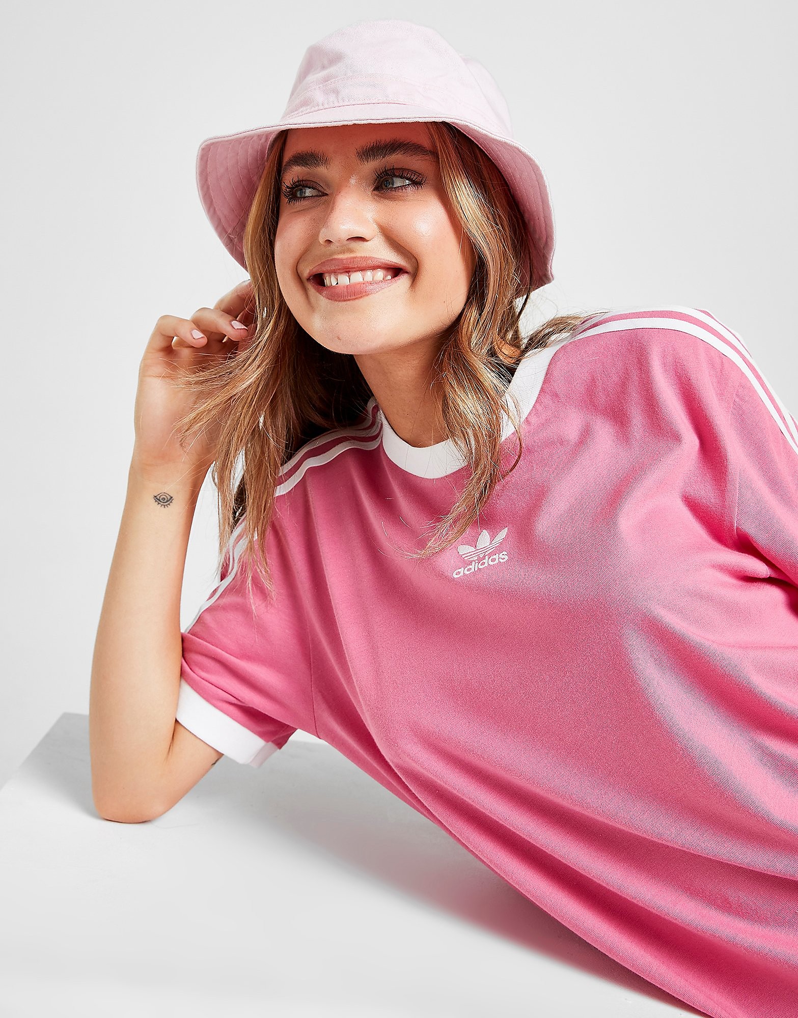 

adidas Originals 3-Stripes Trefoil T-Shirt - Only at JD - Pink - Womens, Pink