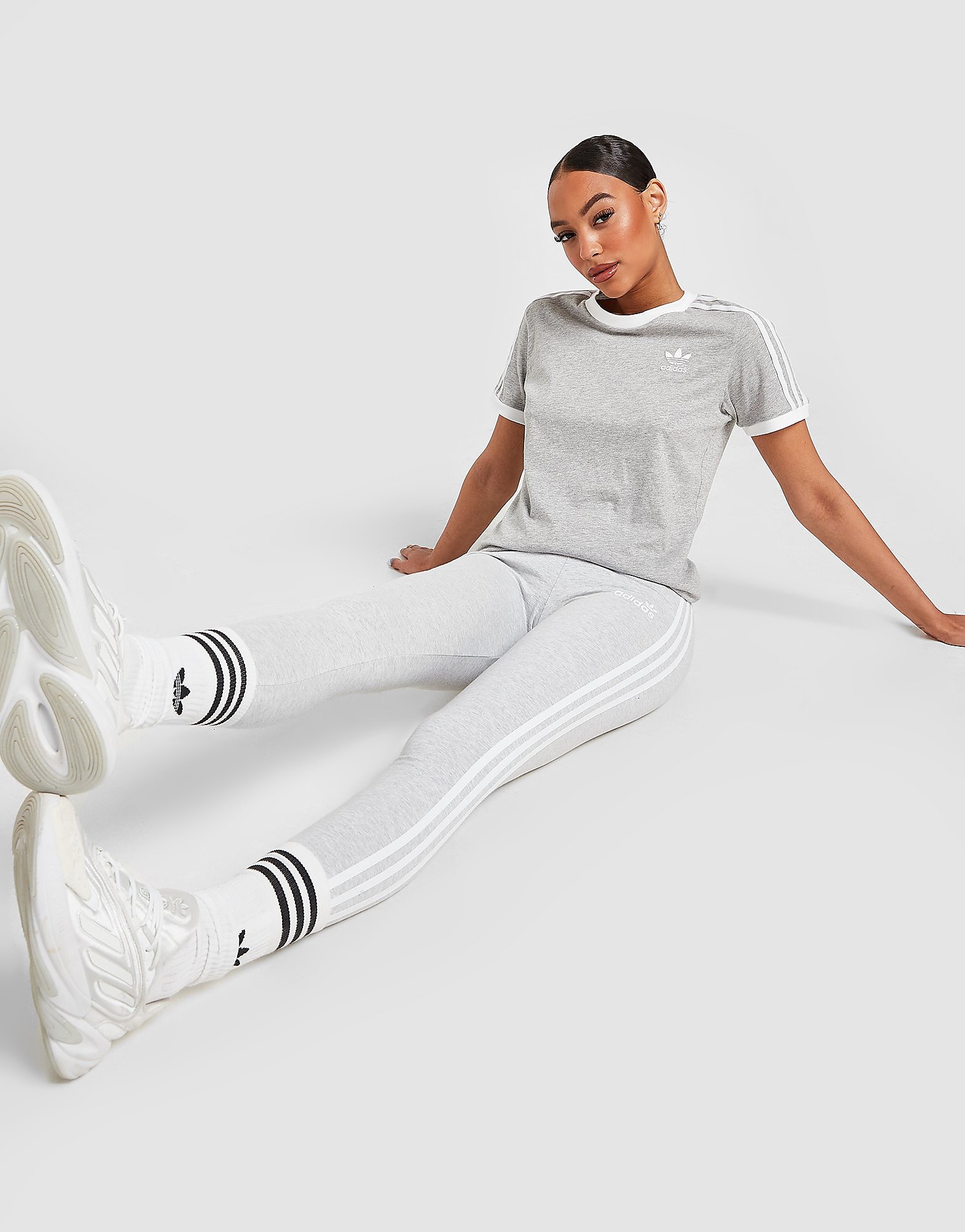 

adidas Originals 3-Stripes Linear Leggings - Only at JD - Grey - Womens, Grey