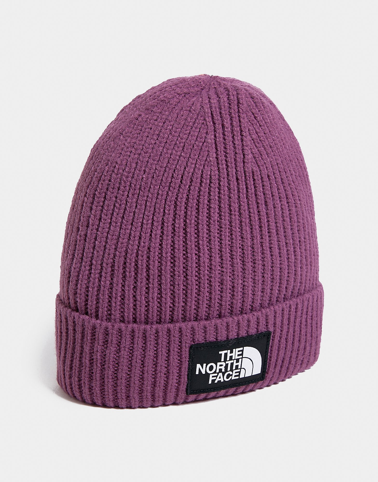 

The North Face Logo Box Cuffed Beanie - Purple - Womens, Purple