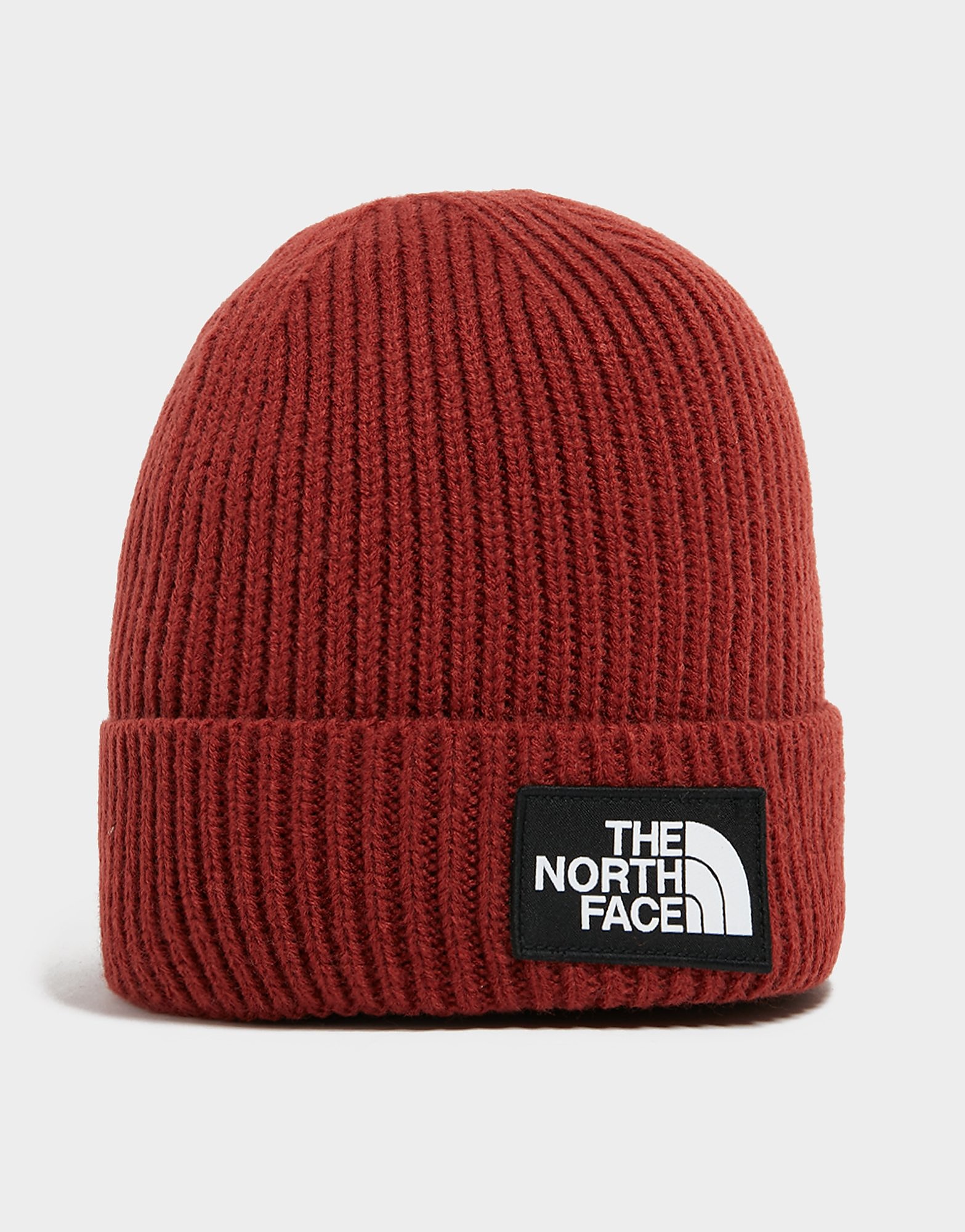 

The North Face Logo Box Cuffed Beanie - Red - Womens, Red