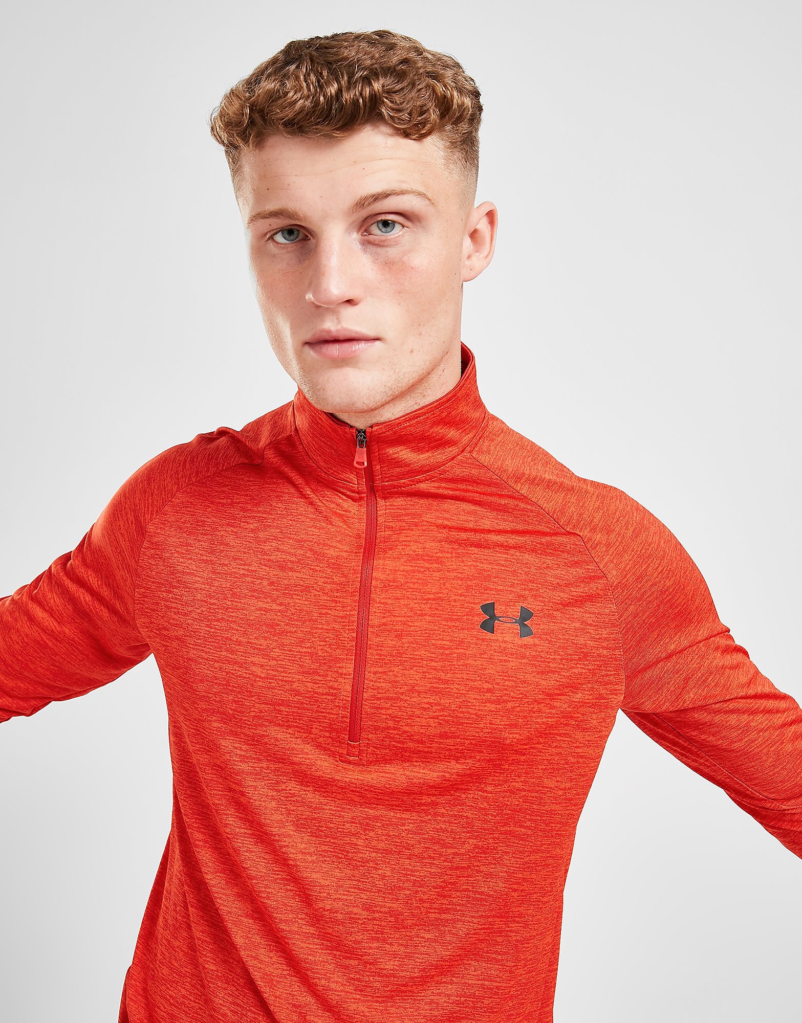 Under Armour Tech 1/4 Zip Top - Red - Mens, Red