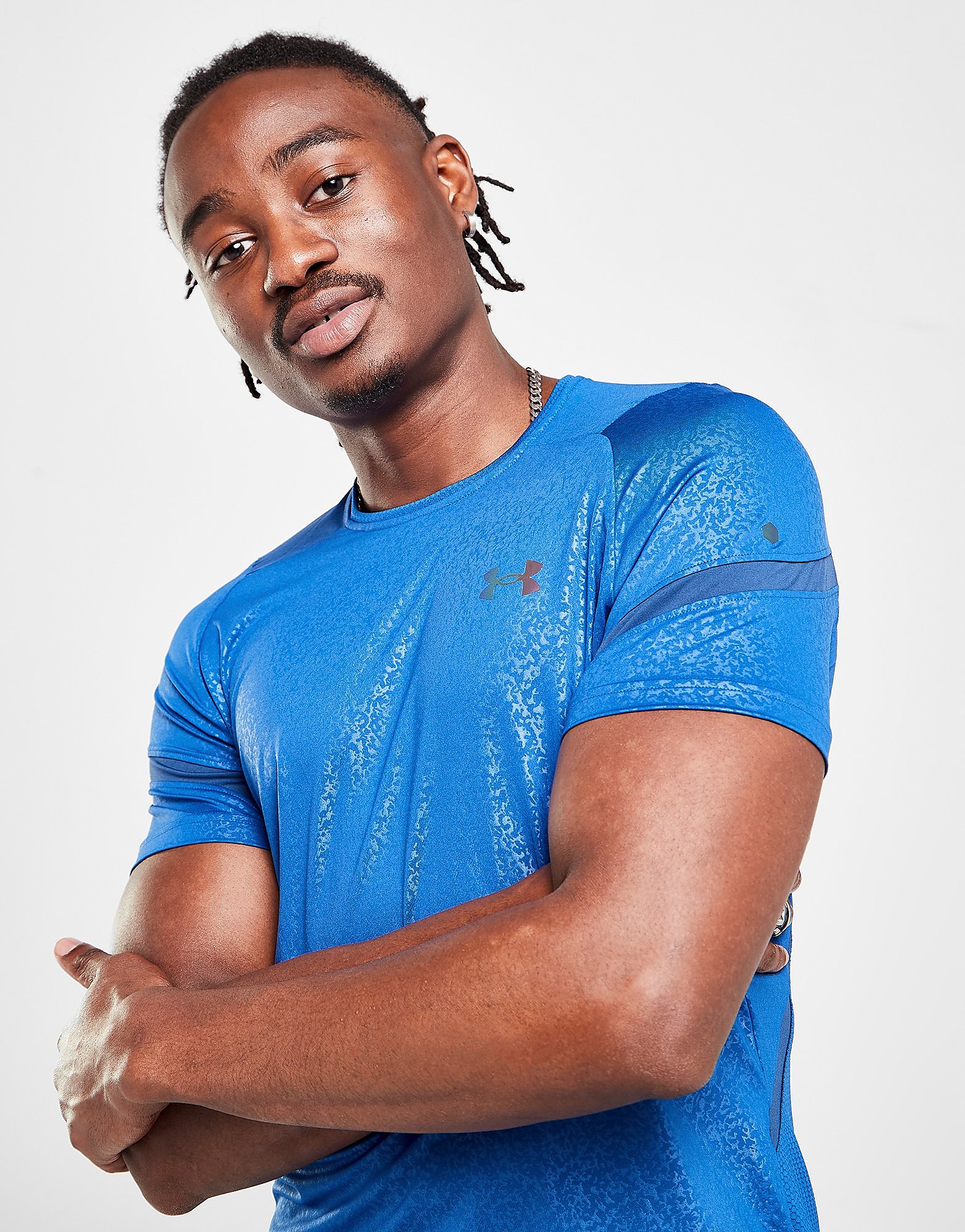 Under Armour Rush Emboss T-Shirt - Tech Blue, Tech Blue