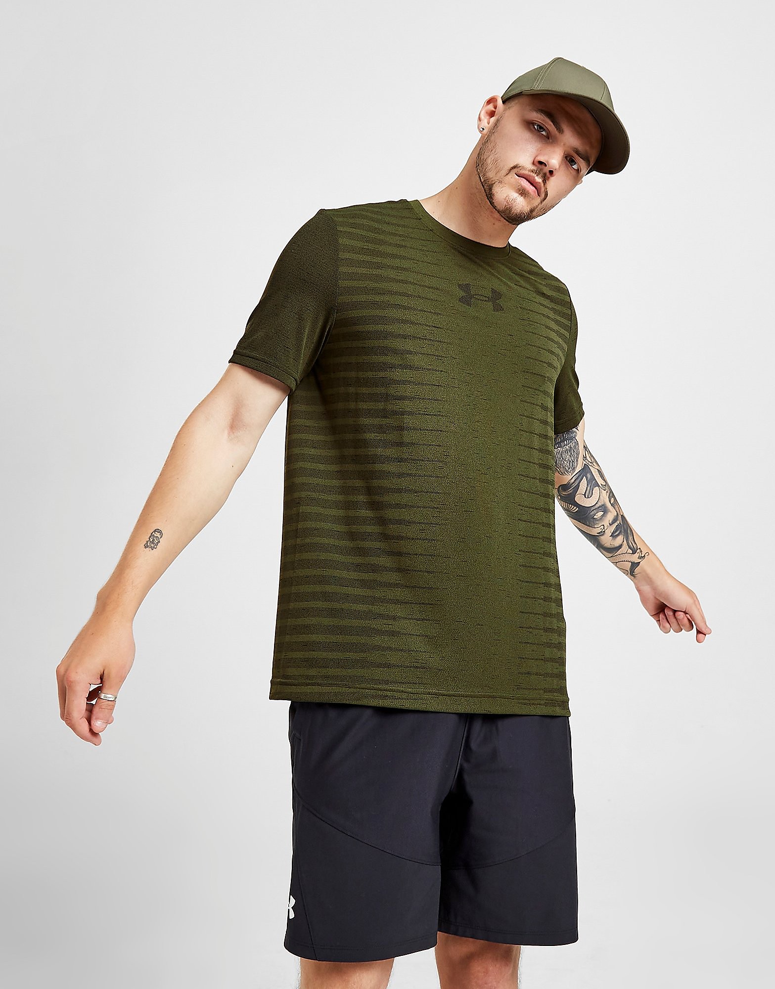 

Under Armour Vanish Wordmark T-Shirt - Marine OD Green - Mens, Marine OD Green