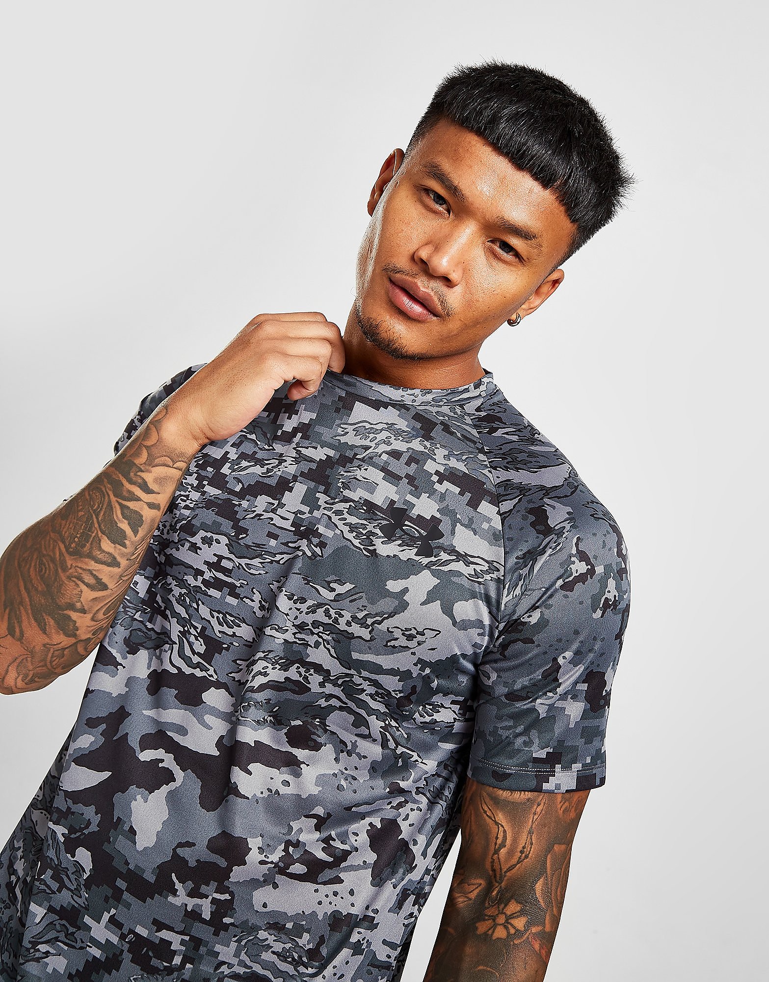 

Under Armour Tech Camo T-Shirt - Grey - Mens, Grey
