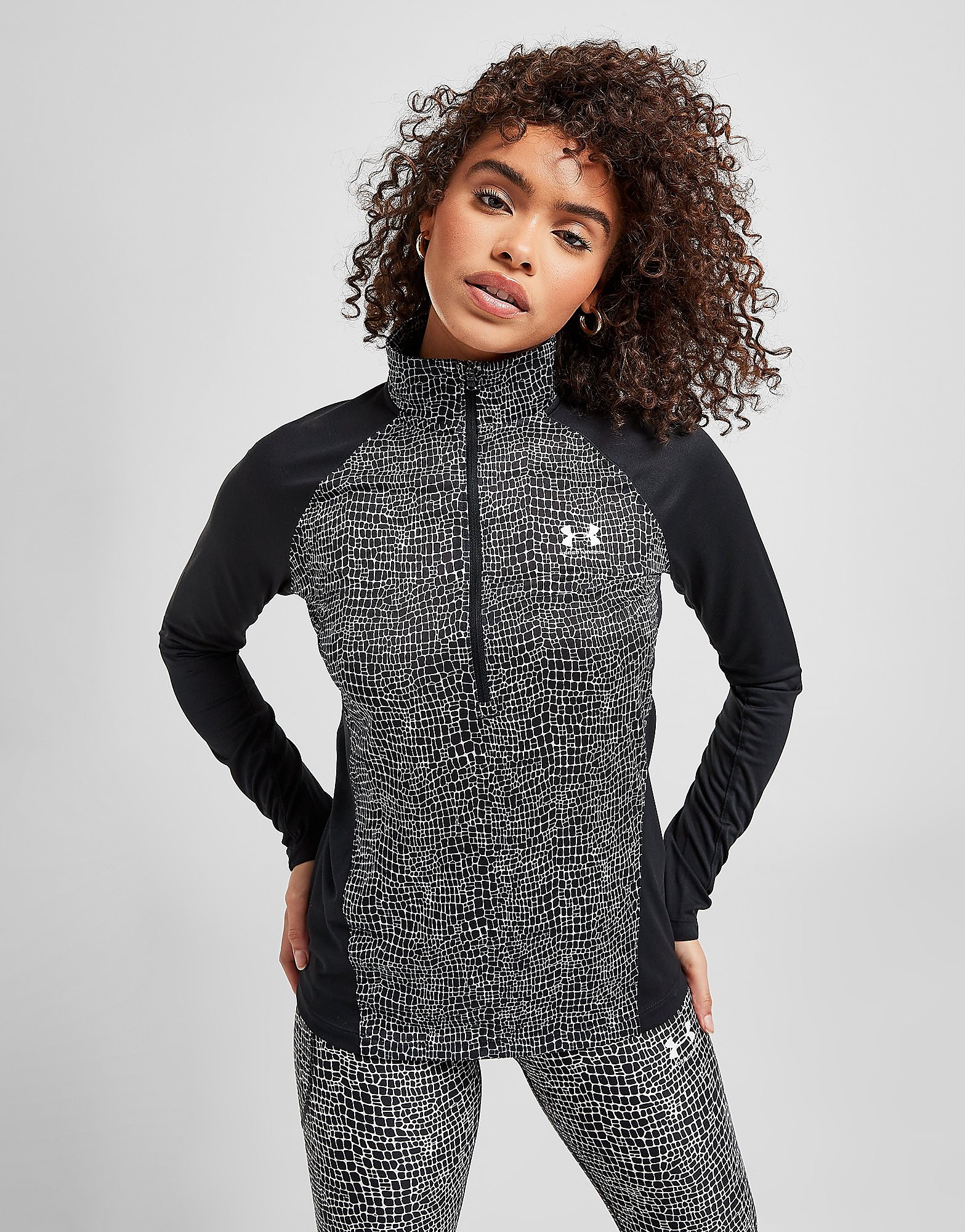 

Under Armour Tech All Over Print 1/4 Zip Top - Only at JD - Black - Womens, Black