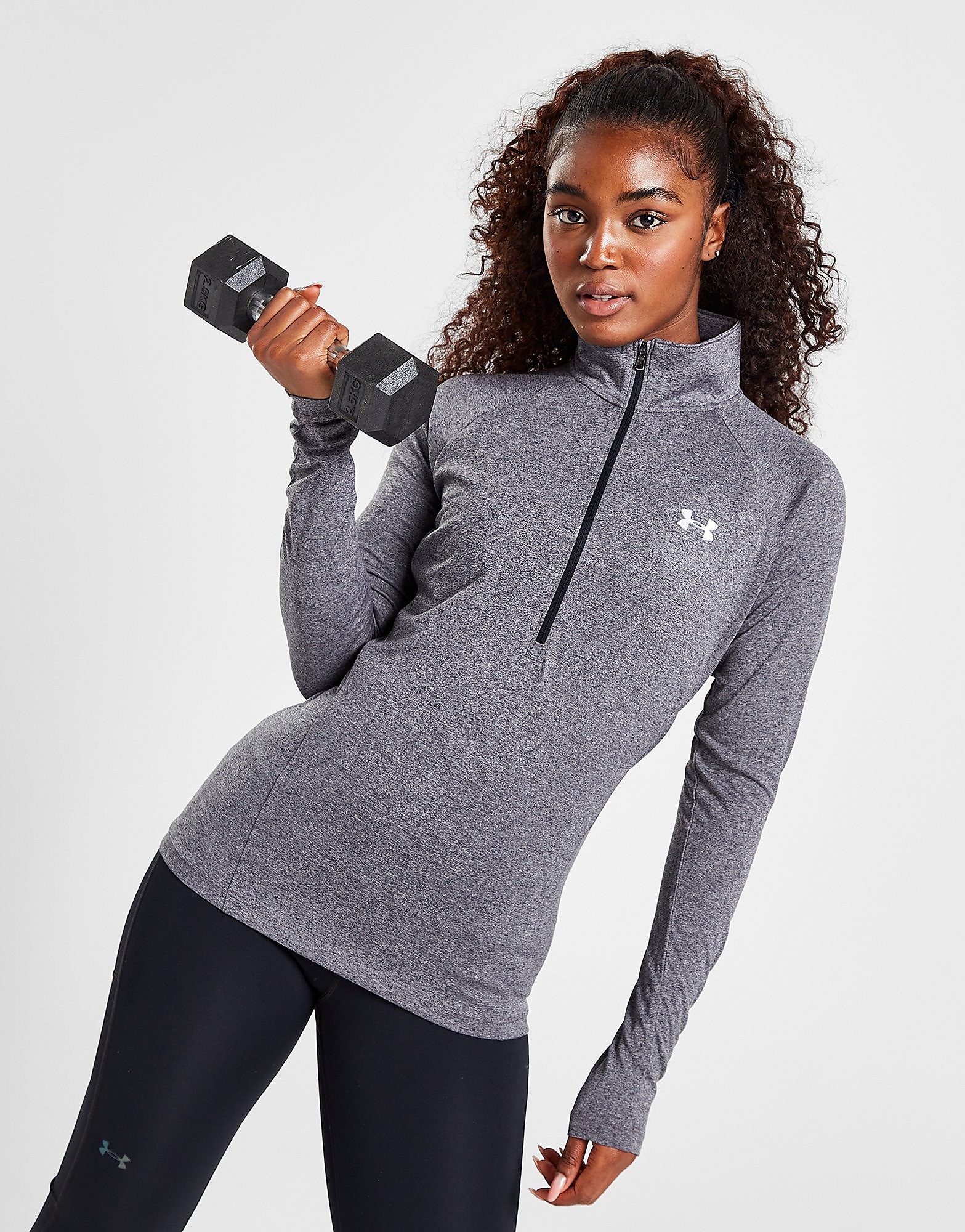 

Under Armour Tech 1/2 Zip Top - Carbon Heather - Womens, Carbon Heather
