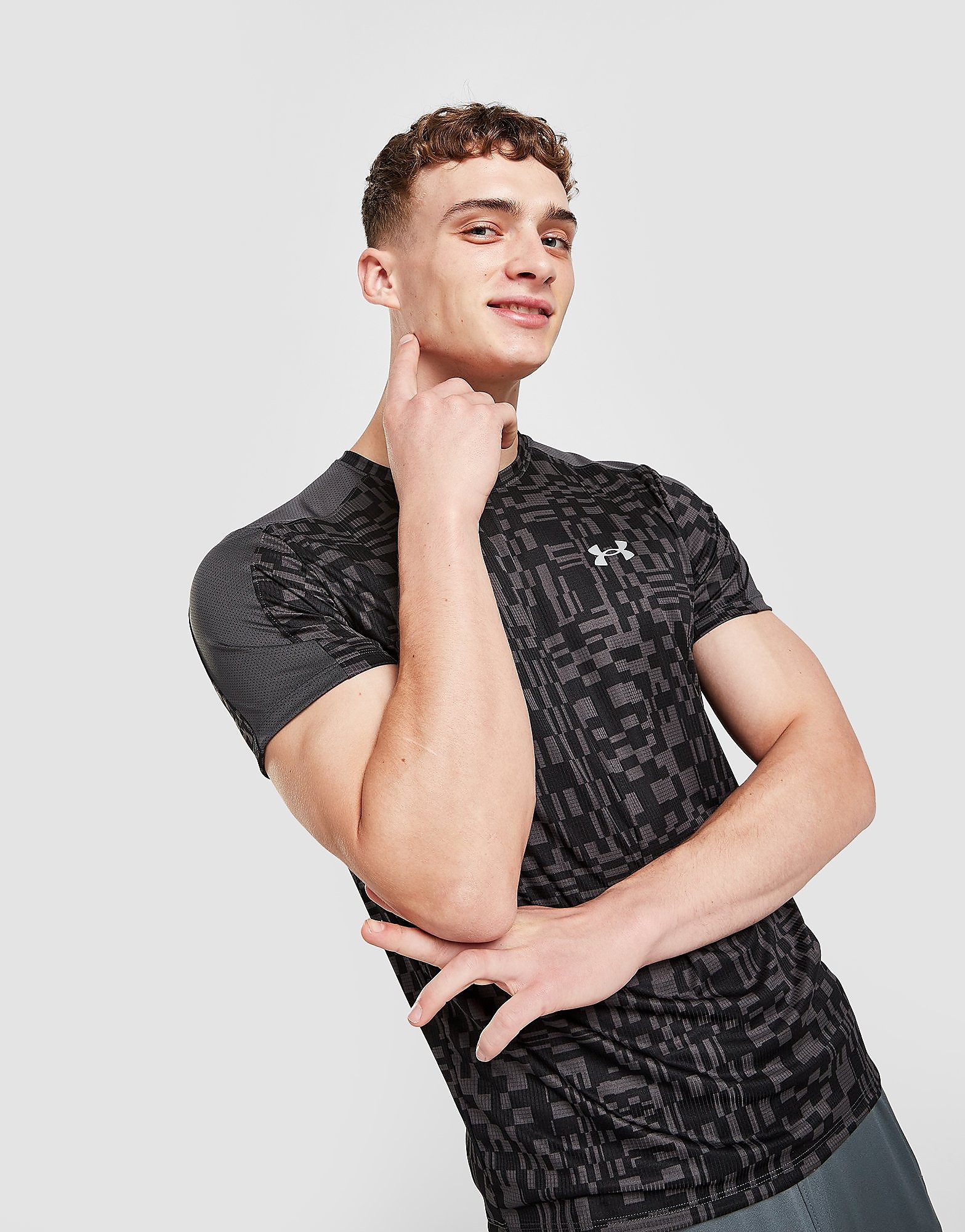 

Under Armour Speed Stride All Over Print T-Shirt - Jet Gray - Mens, Jet Gray
