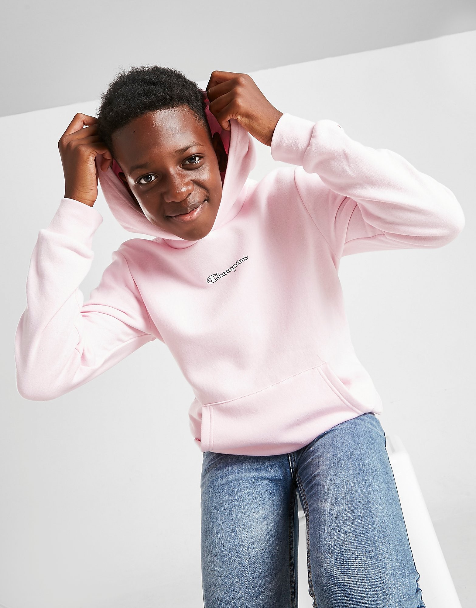 

Champion Fleece Overhead Hoodie Junior - Only at JD - Pink - Kids, Pink
