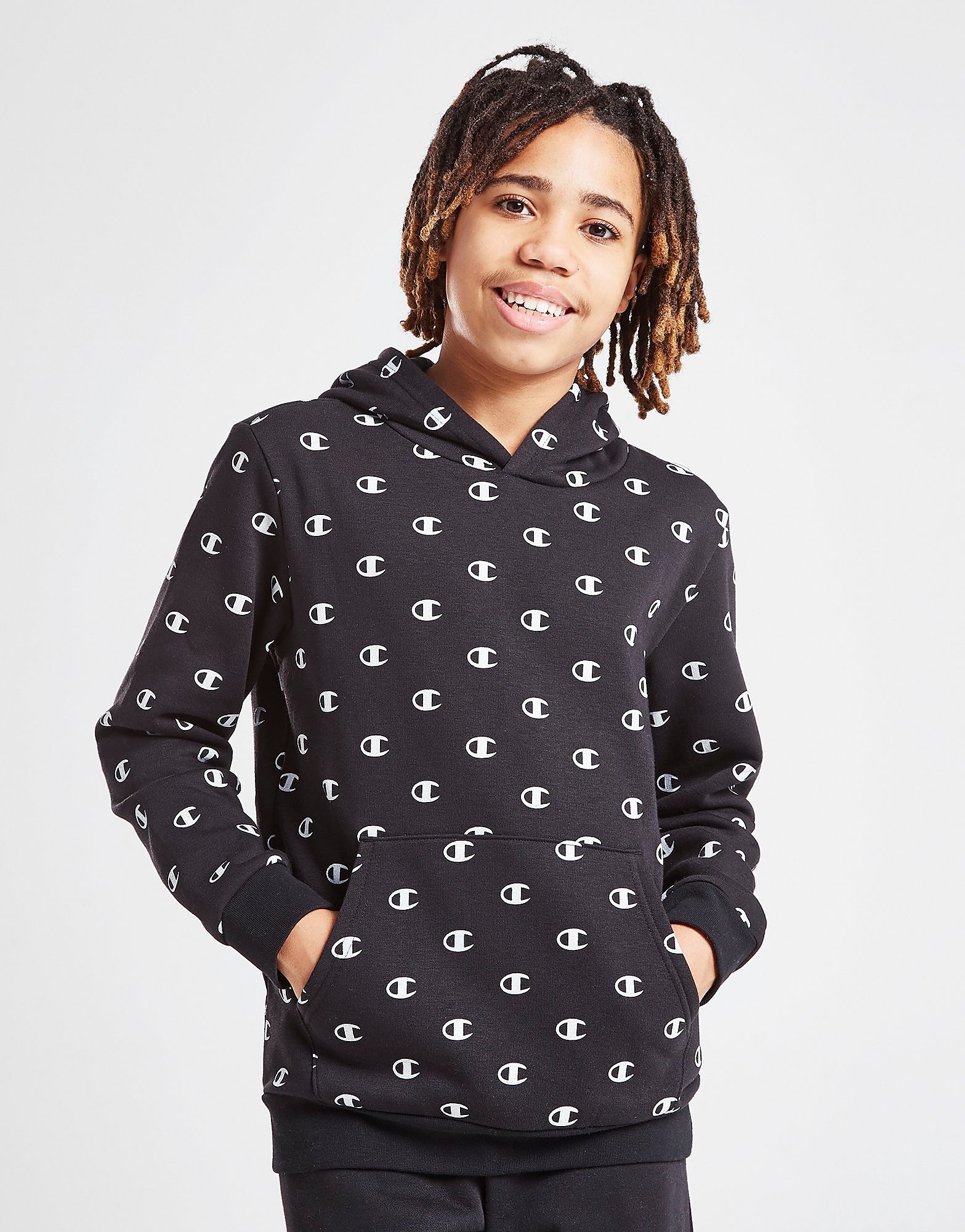 

Champion All Over Print Hoodie Junior - Only at JD - Black - Kids, Black