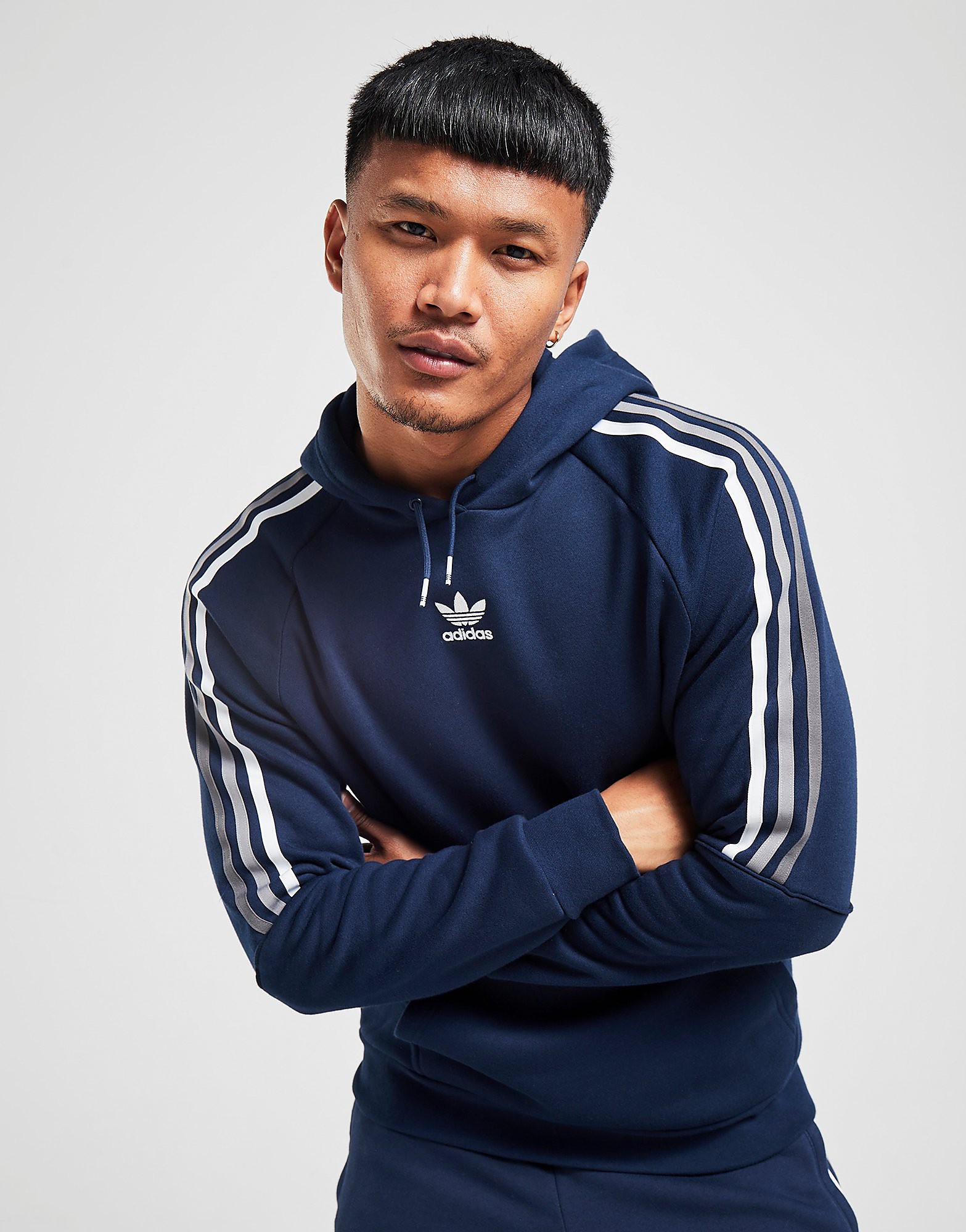 

adidas Originals Tri-Tone 3-Stripes Overhead Hoodie - Only at JD - Navy - Mens, Navy
