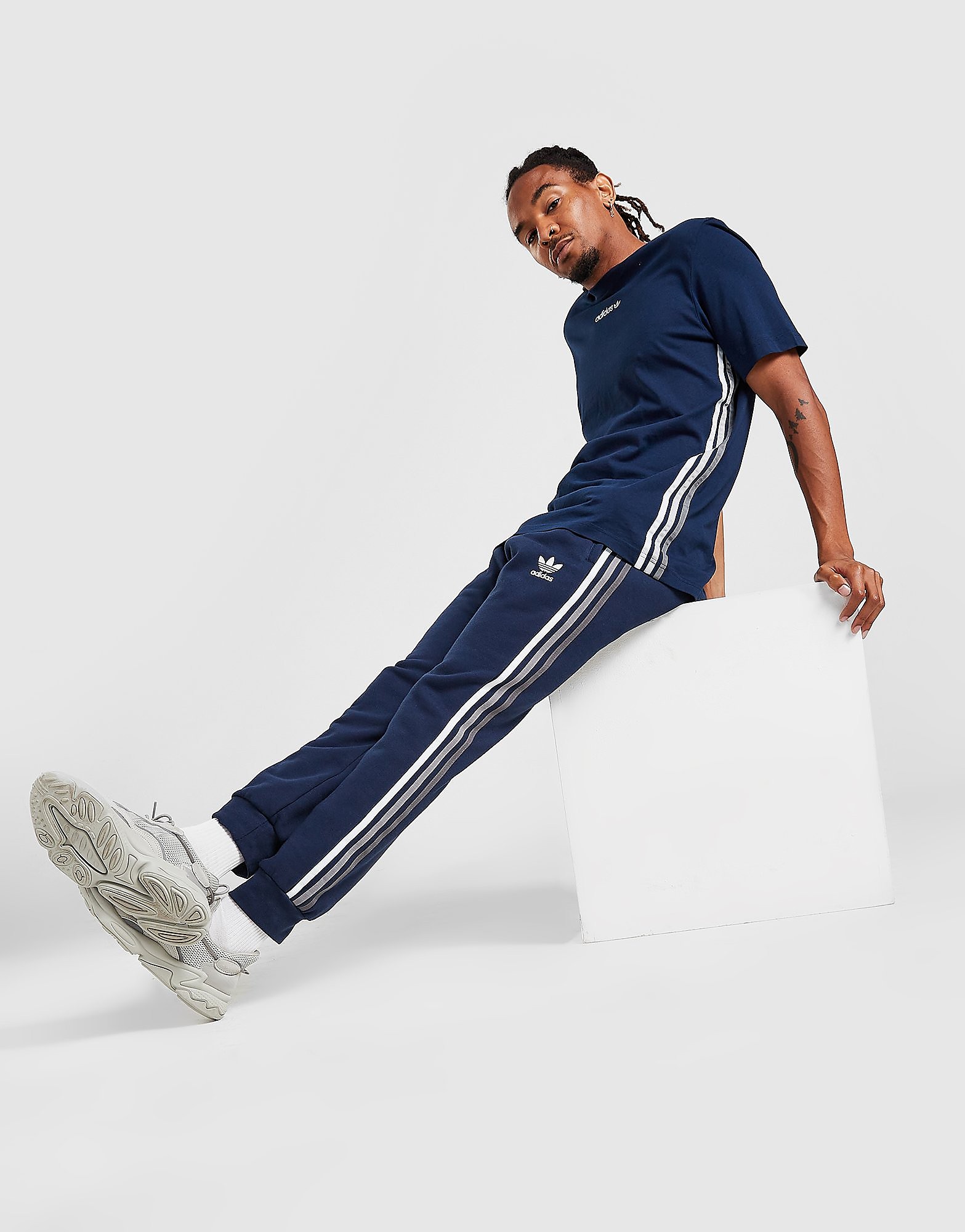 

adidas Originals Tri-Tone 3-Stripes Fleece Joggers - Only at JD - Blue - Mens, Blue