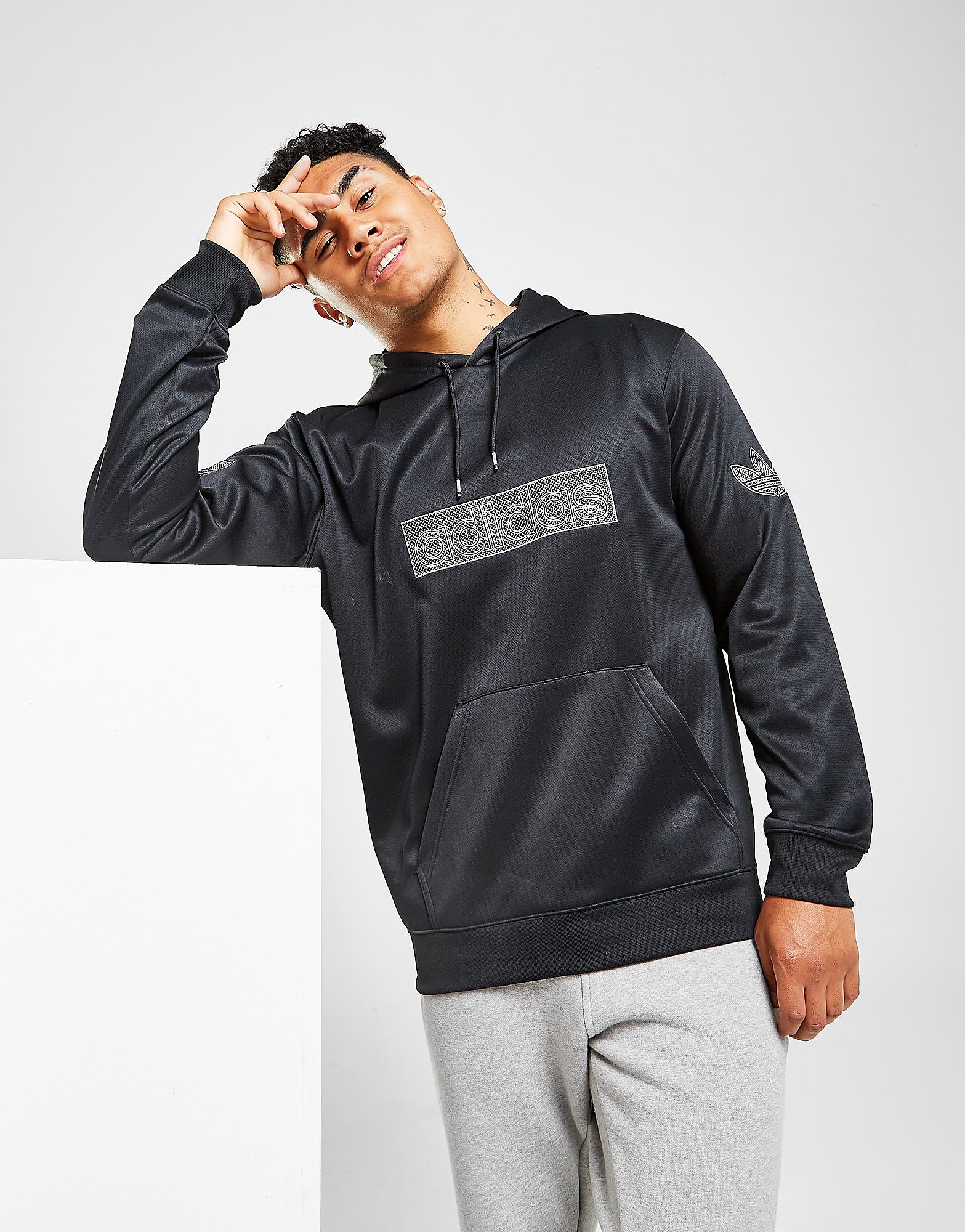 

adidas Originals Metal Logo Hoodie - Black - Mens, Black