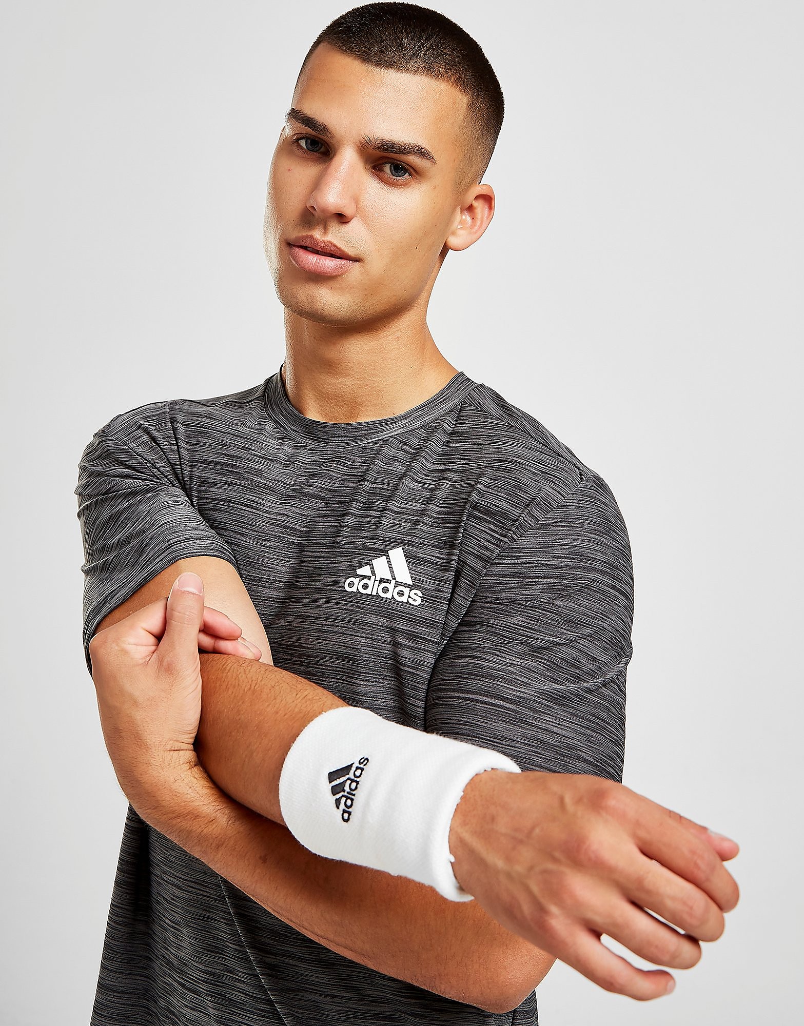 

adidas Core Heather Poly T-Shirt - Black Melange - Mens, Black Melange