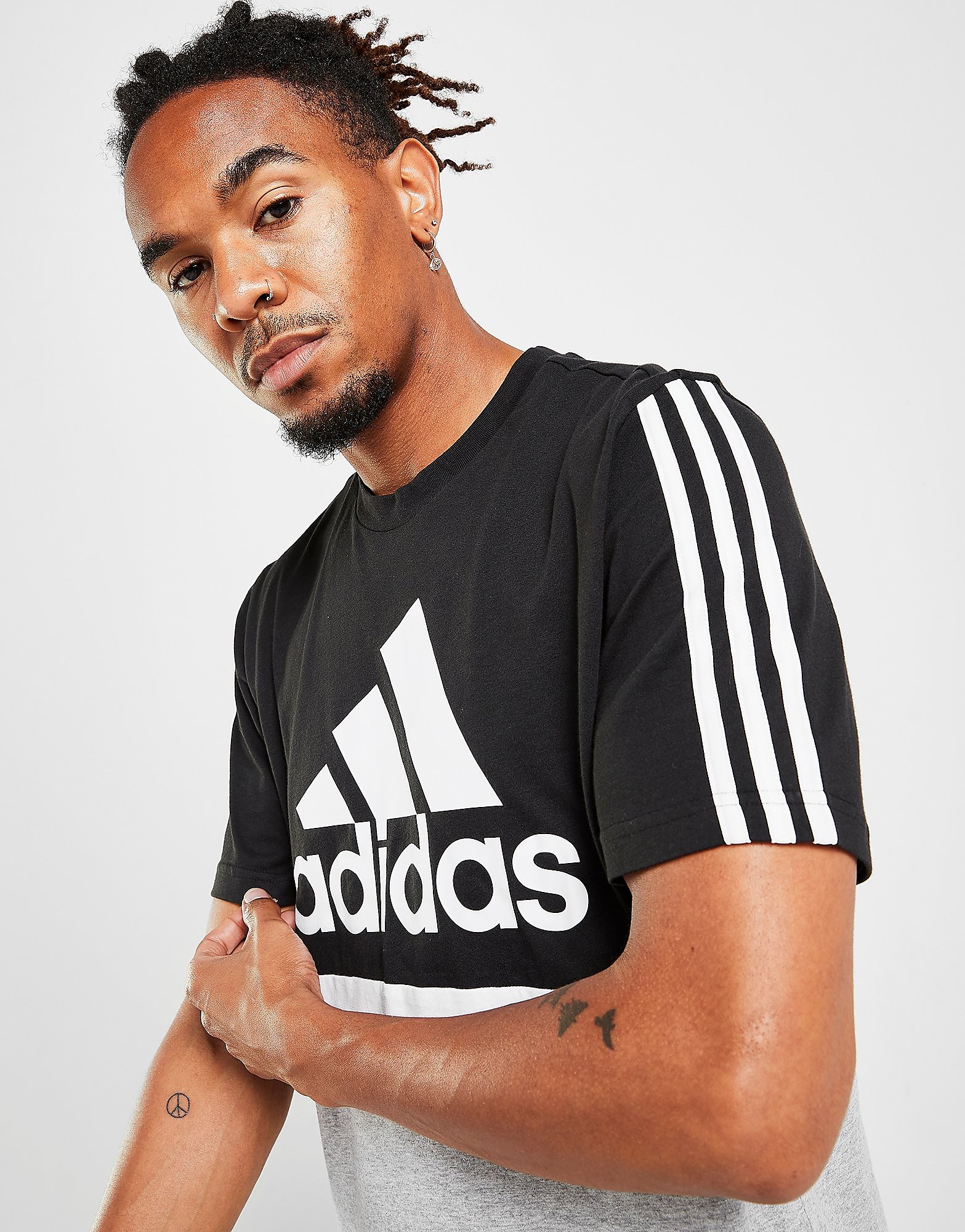 

adidas Badge of Sport Colour Block T-Shirt - Black / White - Mens, Black / White