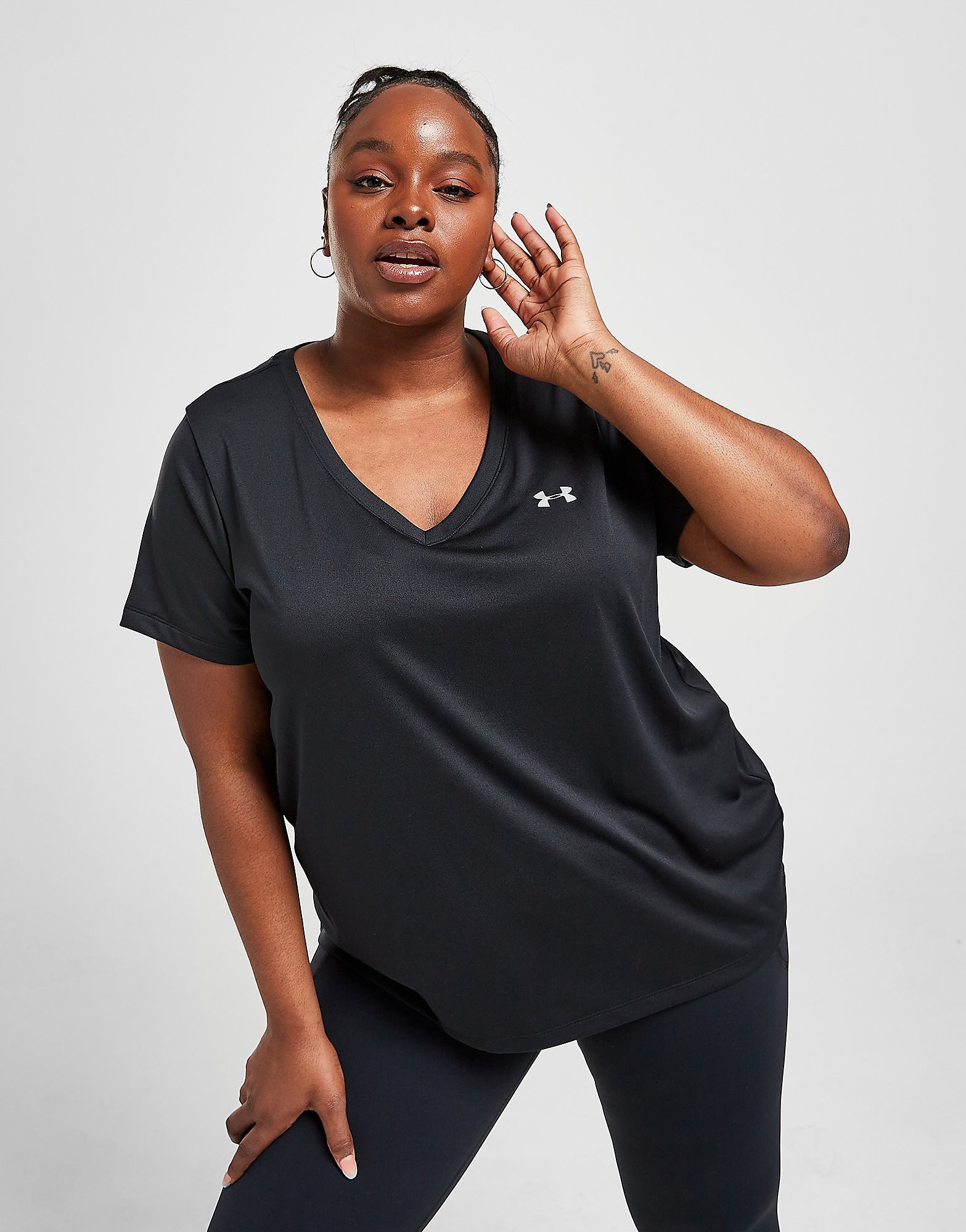 

Under Armour Plus Size Tech V-Neck T-Shirt - Black - Womens, Black