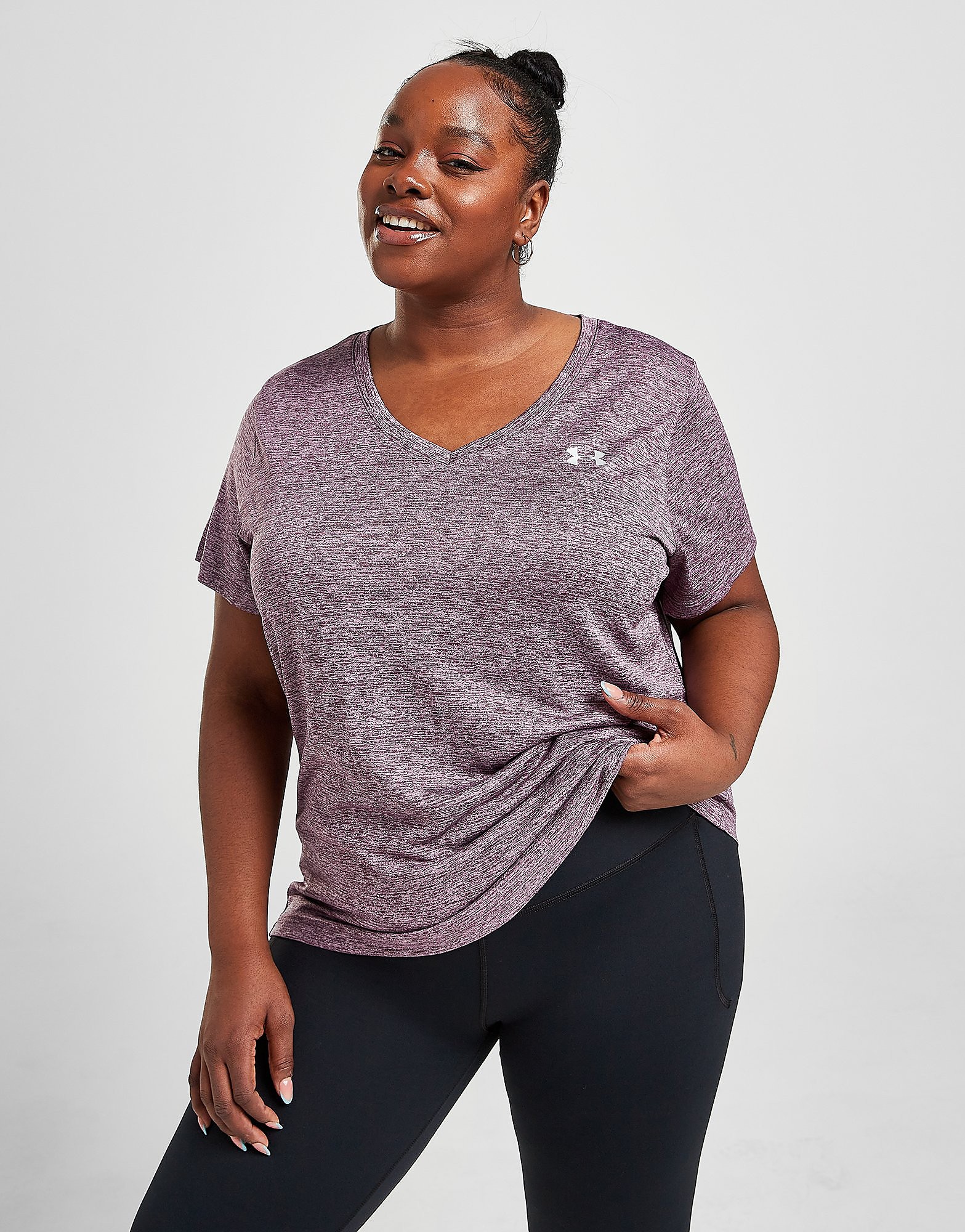 

Under Armour Plus Size Tech V-Neck T-Shirt - Ash Plum - Womens, Ash Plum