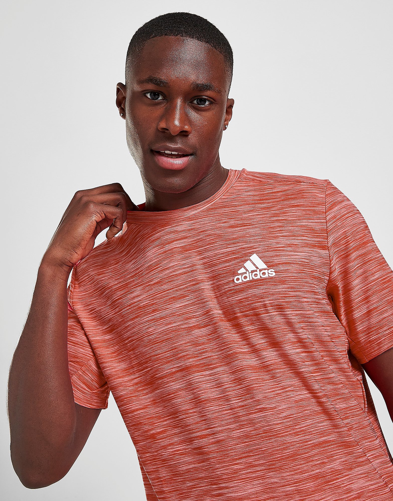 

adidas Core Heather Poly T-Shirt - Scarlet Mel. - Mens, Scarlet Mel.