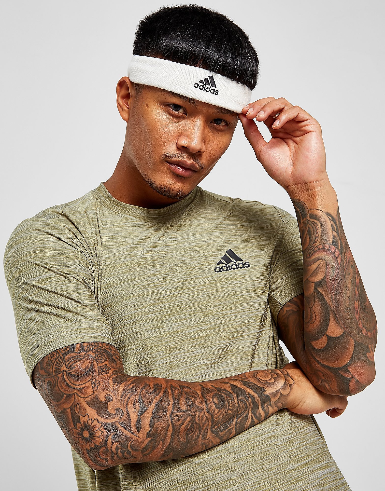 

adidas Core Heather Poly T-Shirt - Orbit Green Mel / Black - Mens, Orbit Green Mel / Black