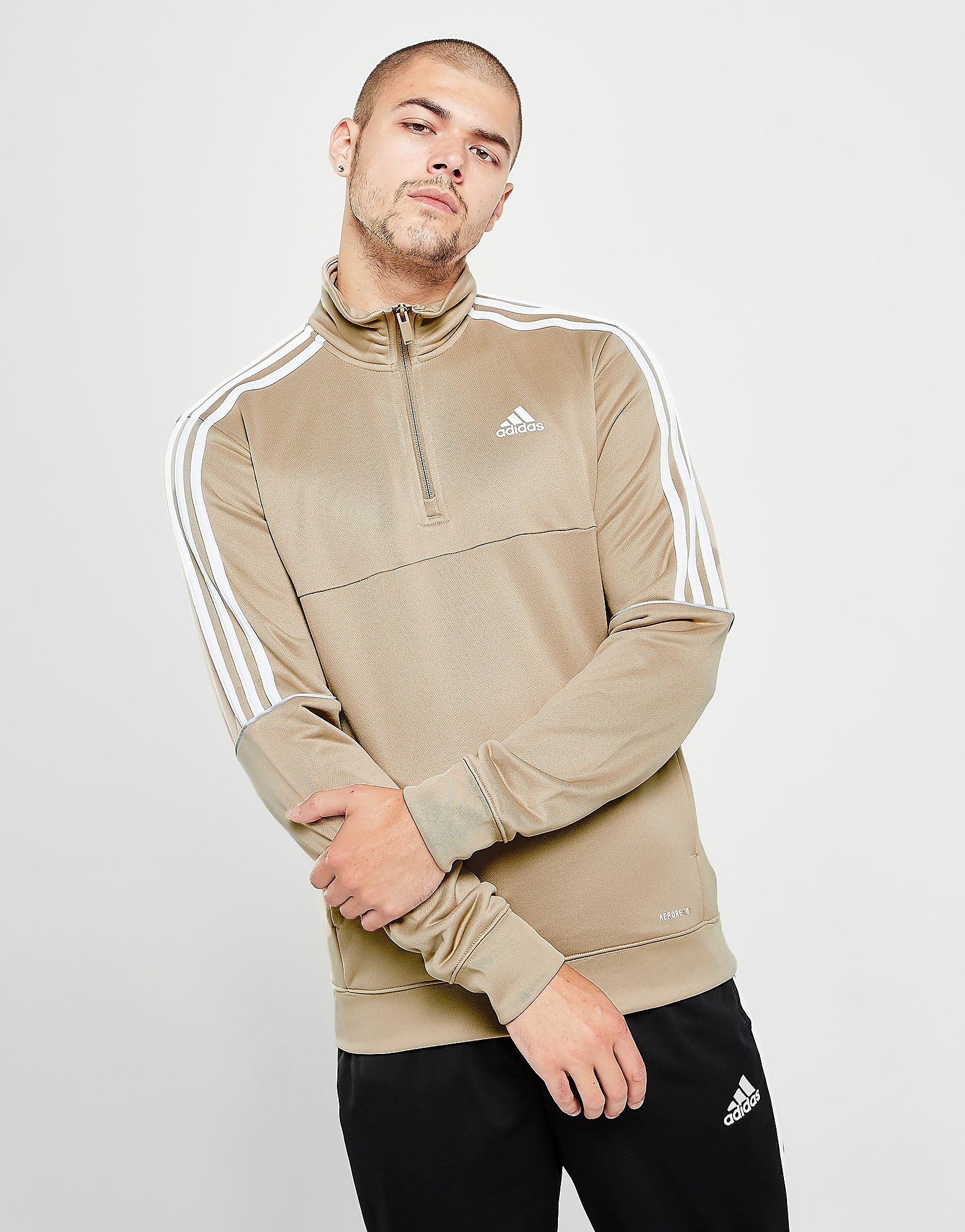 

adidas Match 1/2 Zip Top - Only at JD - Beige - Mens, Beige