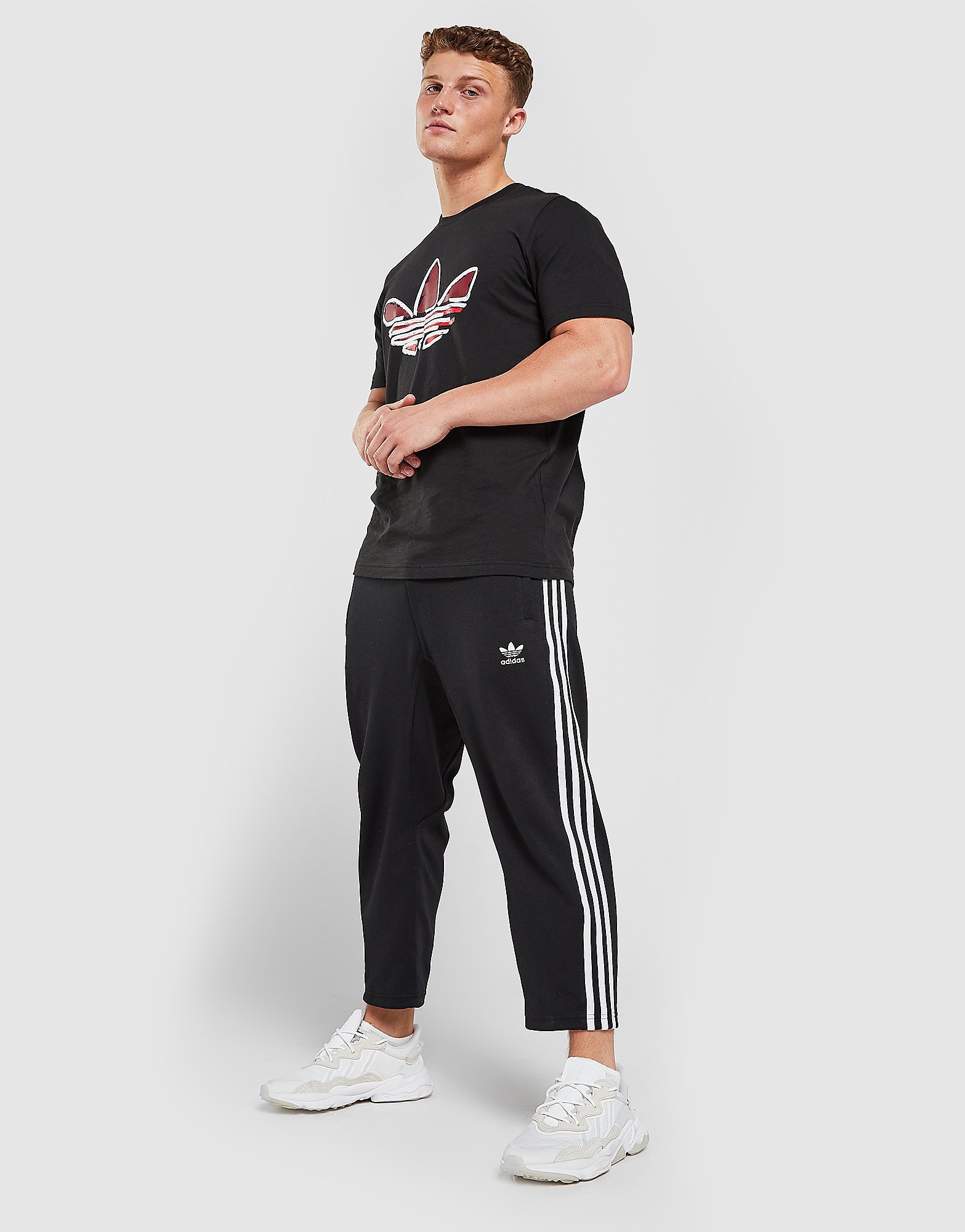

adidas Originals 3-Stripes 7/8 Track Pants - Black - Mens, Black