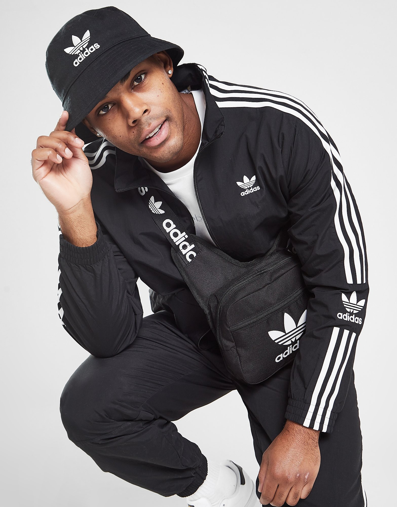 

adidas Originals Lock Up Woven Track Top - Black - Mens, Black
