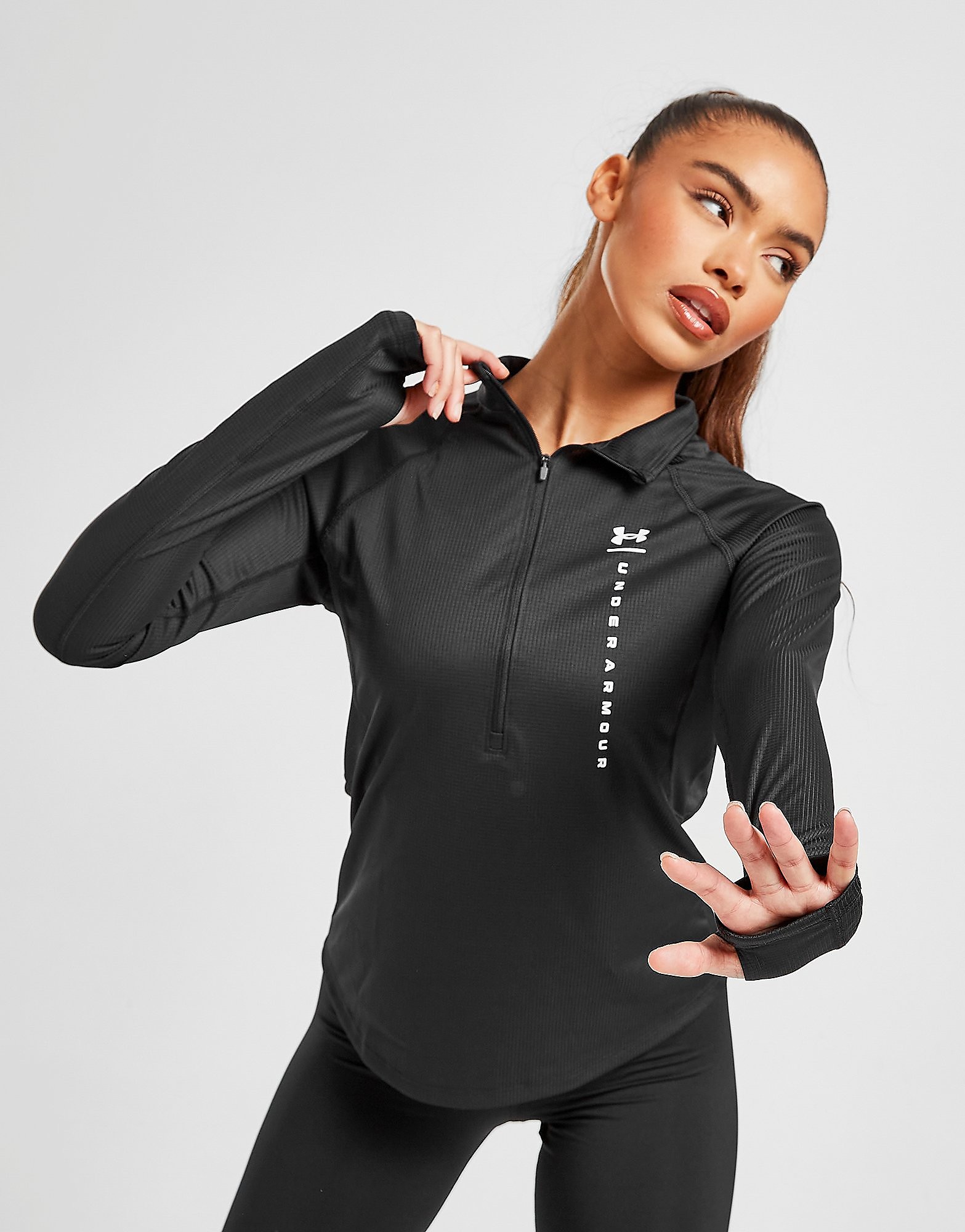 Under Armour Speed Stride 1/4 Zip Top - Black - Womens, Black