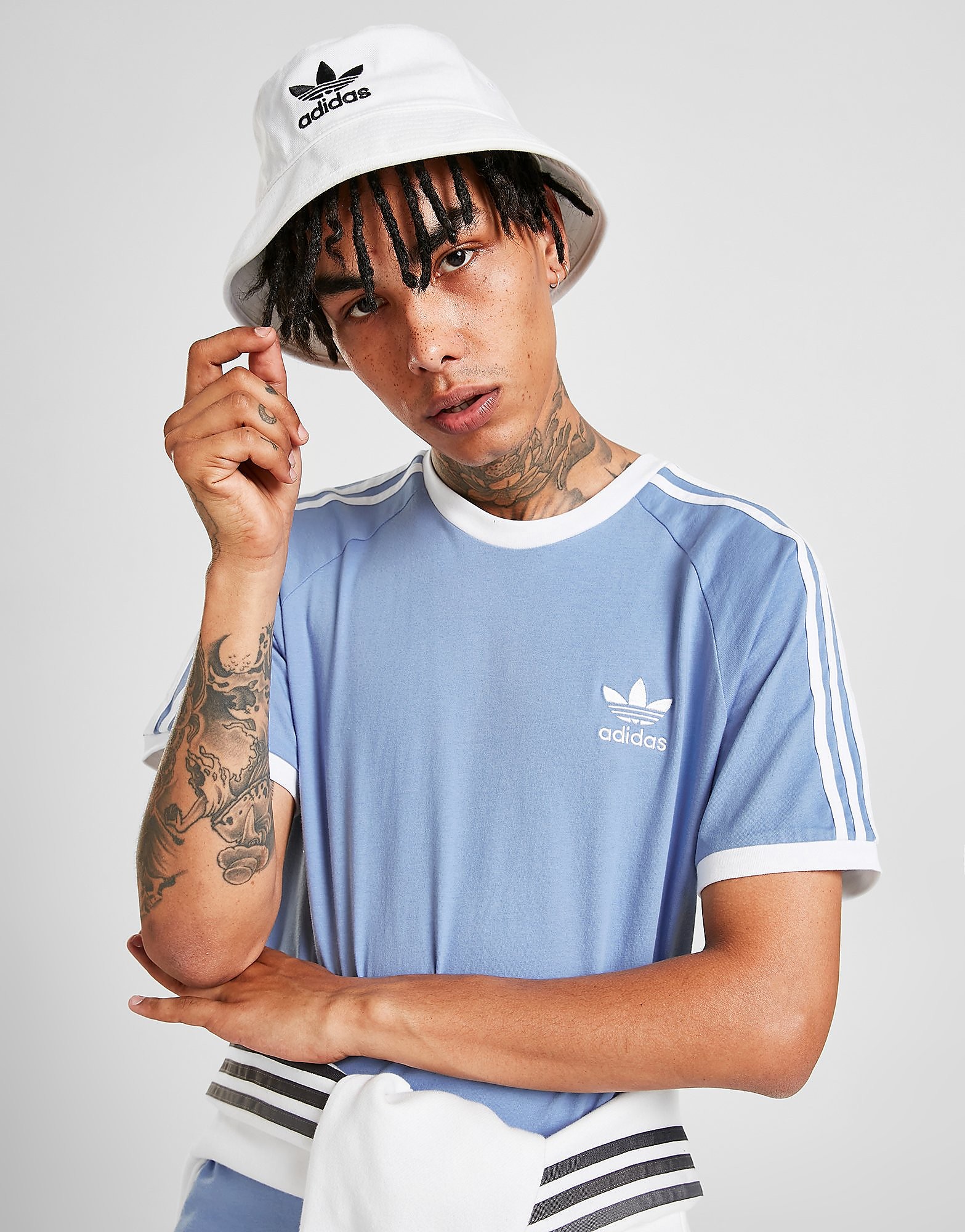 

adidas Originals California 3-Stripes T-Shirt - Ambient Sky, Ambient Sky