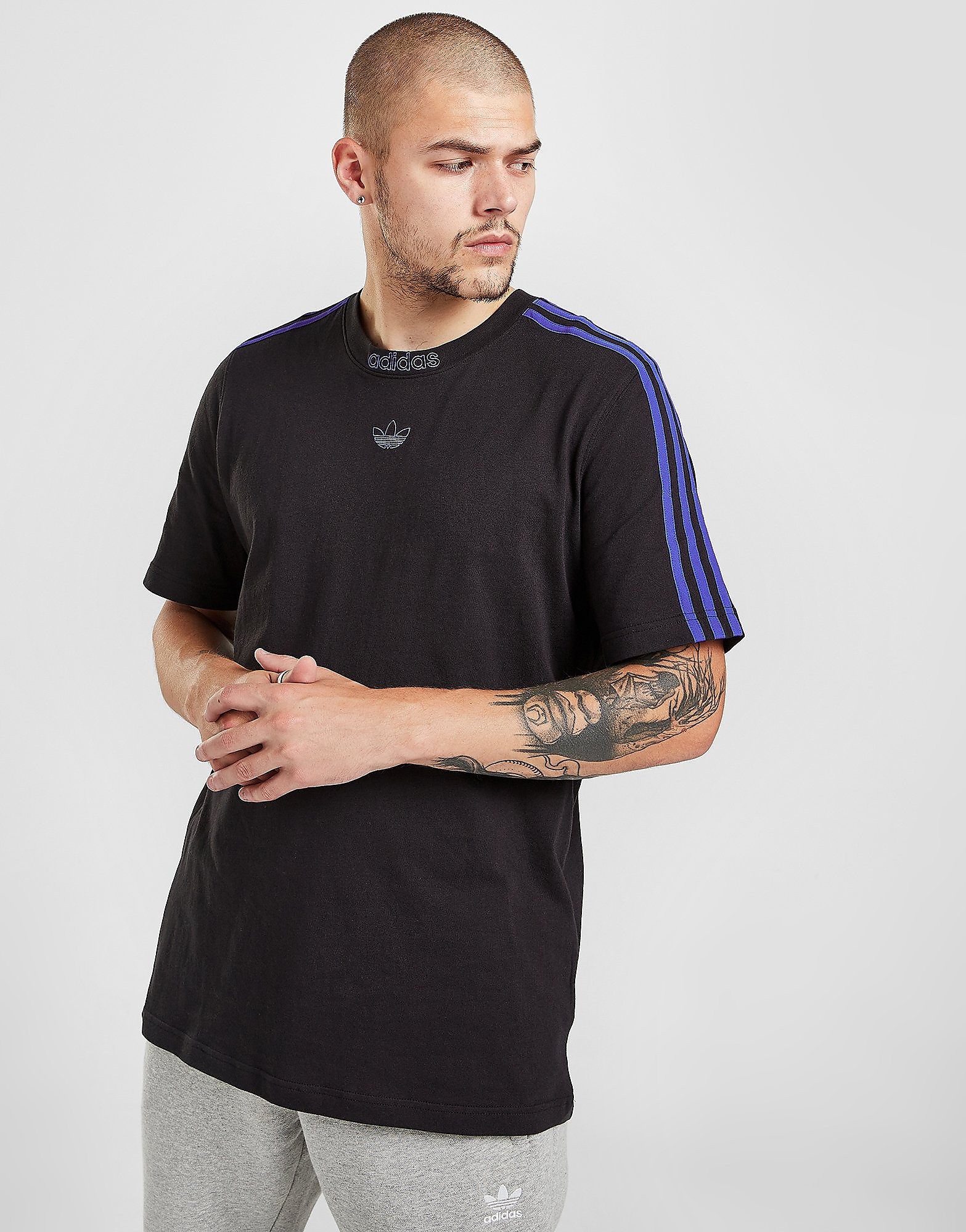 

adidas Originals SPRT 3-Stripes T-Shirt - Black / Sonic Ink - Mens, Black / Sonic Ink