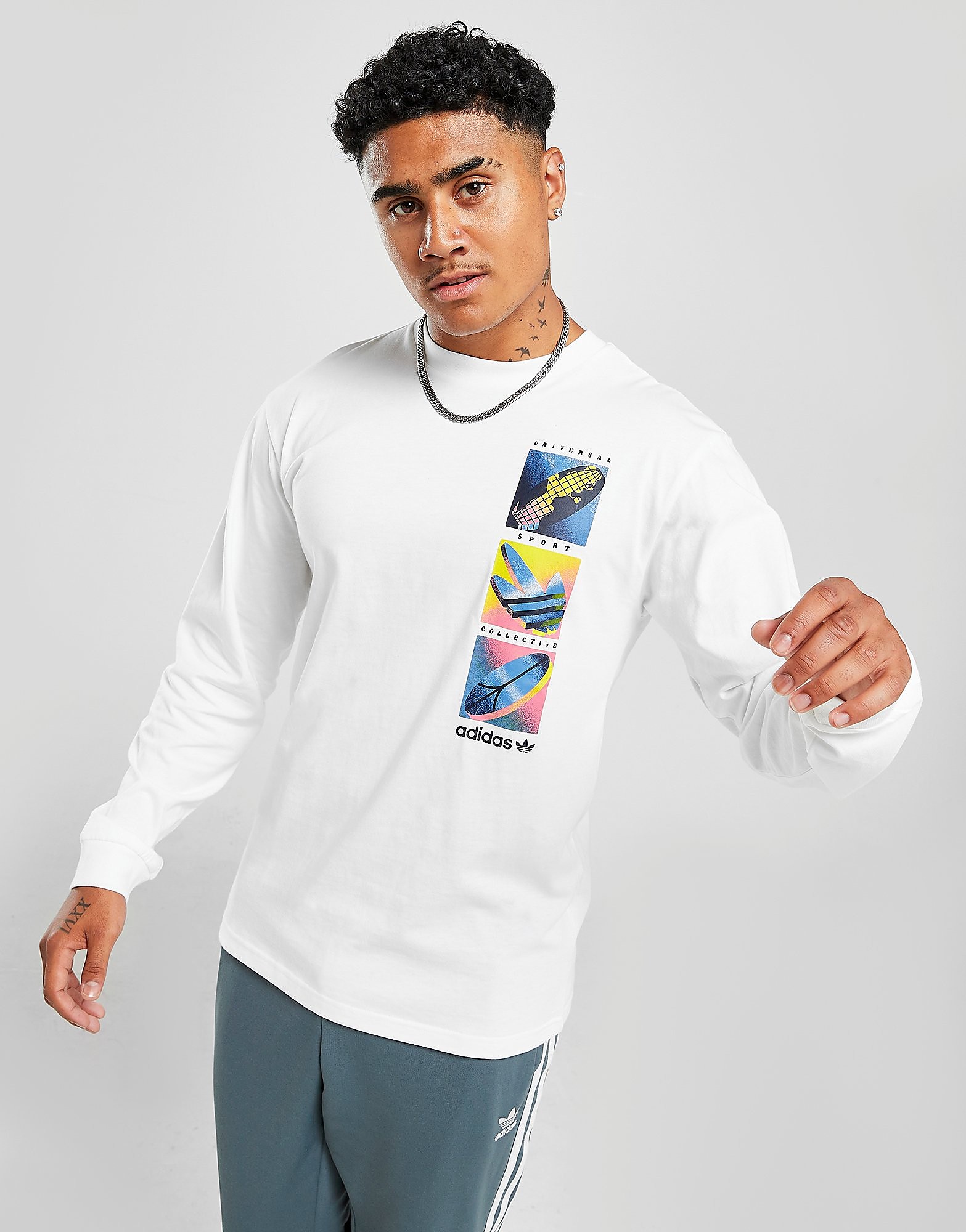 

adidas Originals Summer Icons Long Sleeve T-Shirt - White - Mens, White