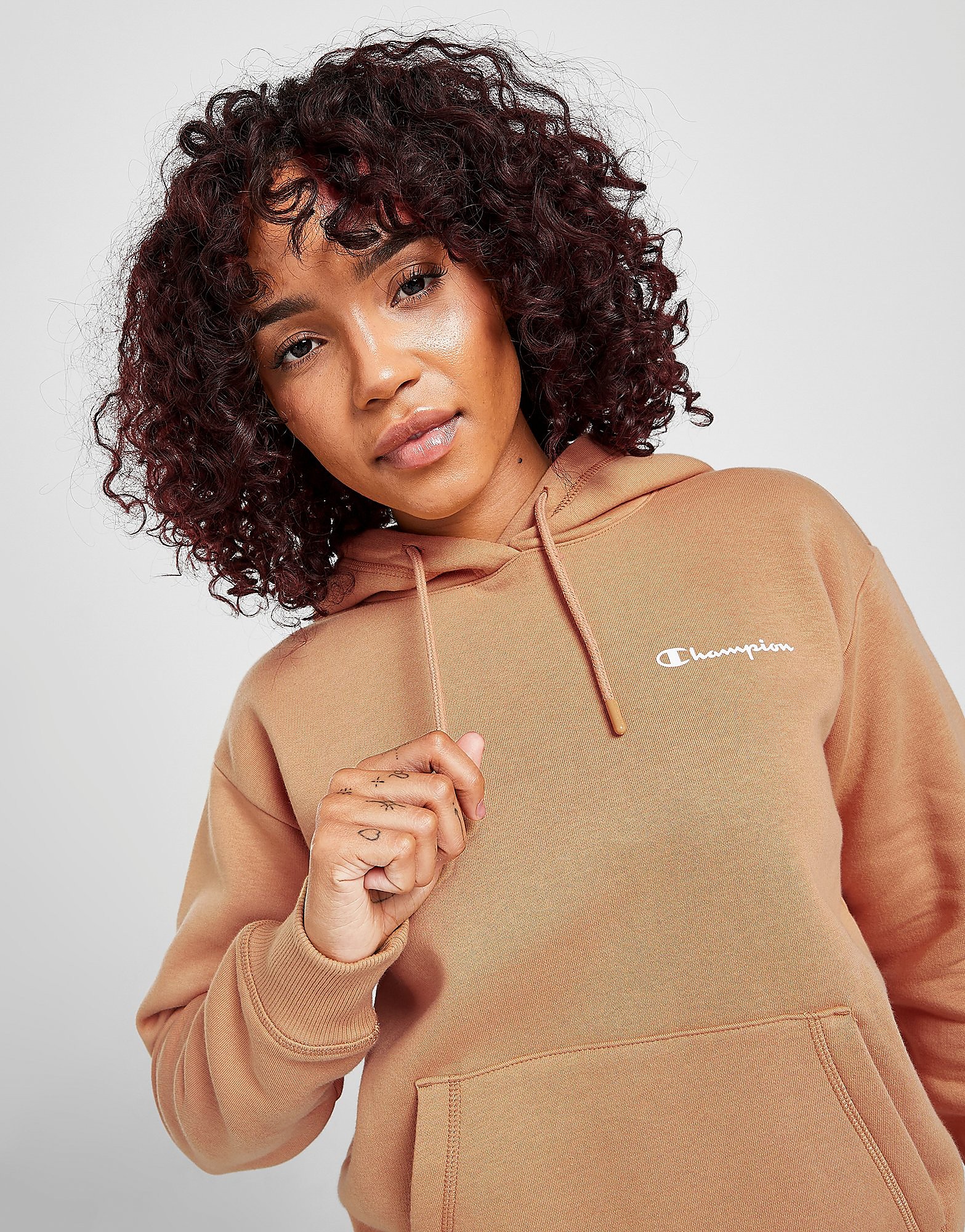 

Champion Small Logo Overhead Hoodie - Brown - Womens, Brown