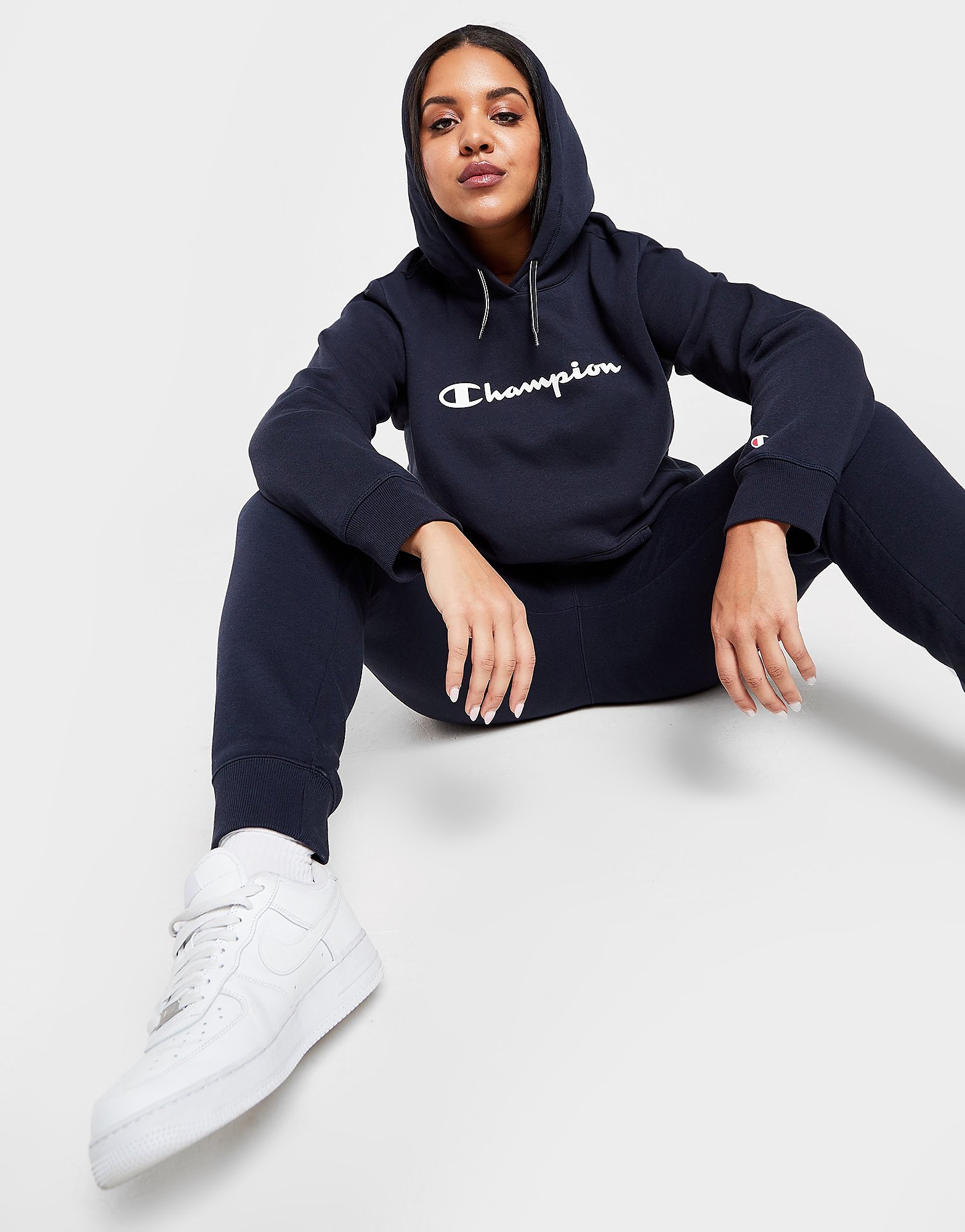 

Champion Script Plus Size Overhead Hoodie - Navy - Womens, Navy