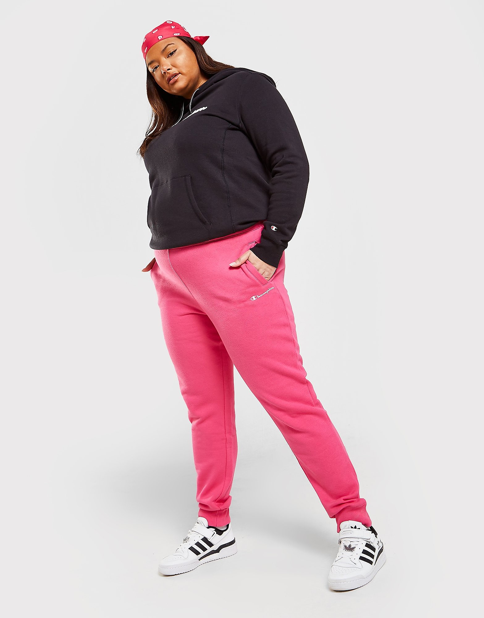 

Champion Script Plus Size Overhead Hoodie - Black - Womens, Black