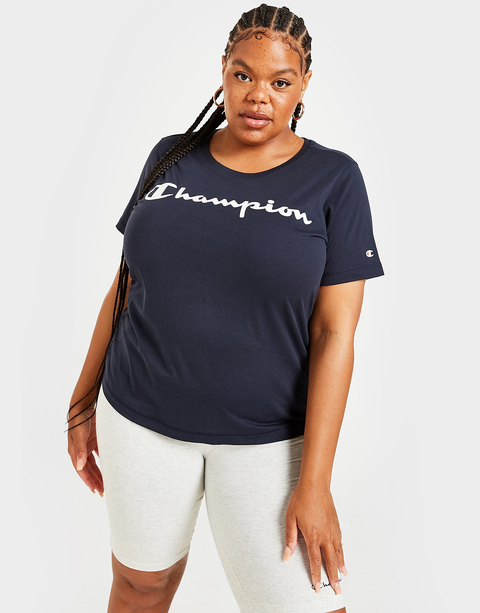 

Champion Script Logo Plus Size T-Shirt - Blue - Womens, Blue
