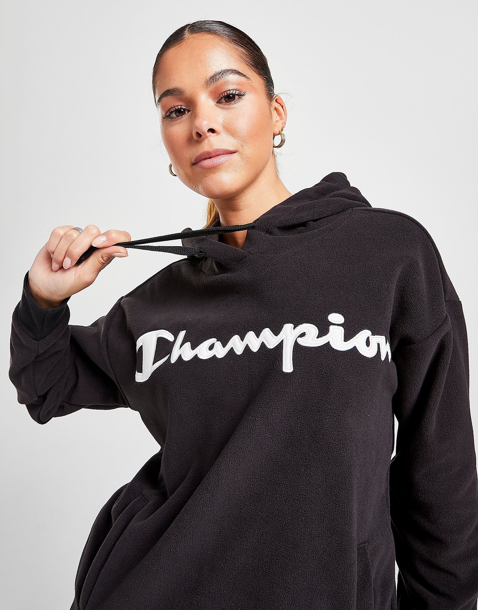 

Champion Script Polar Fleece Hoodie - Black - Womens, Black