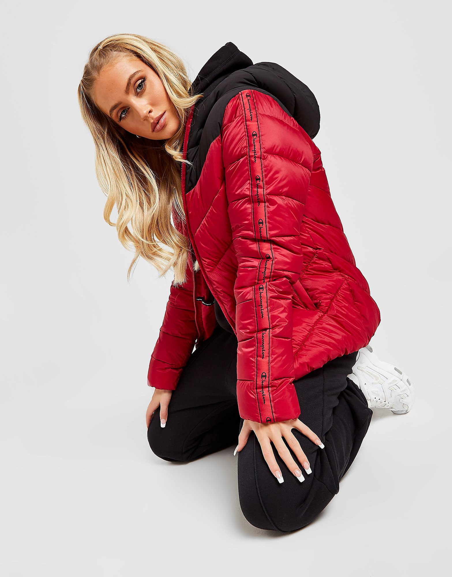 

Champion Tape Padded Jacket - Red/Black - Womens, Red/Black