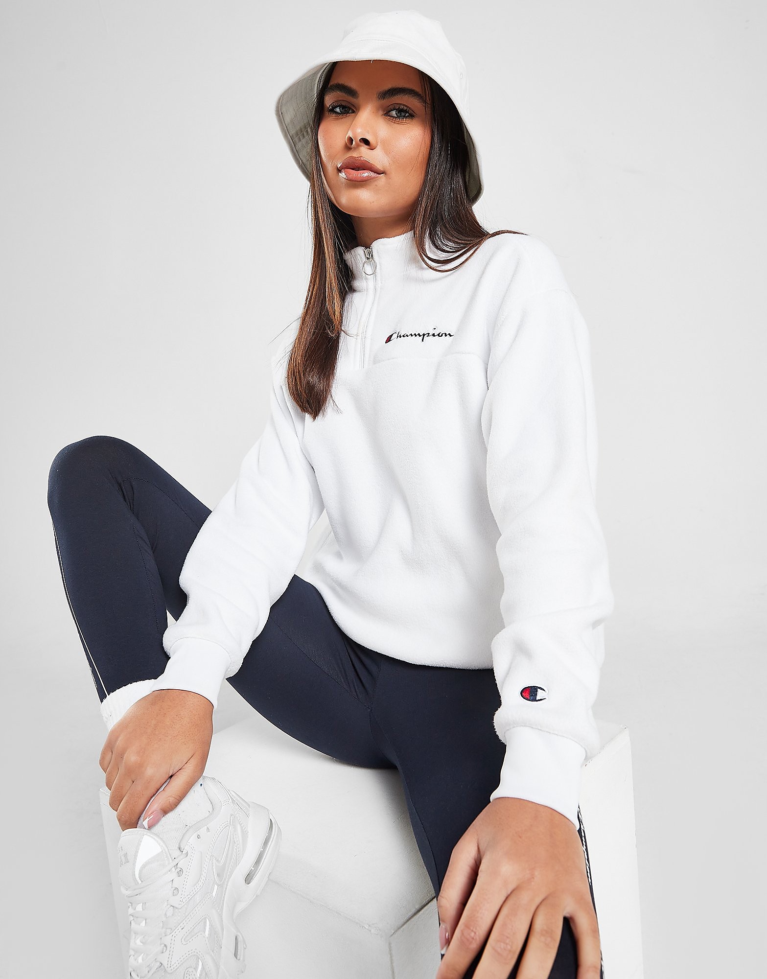

Champion 1/4 Zip Polar Fleece - White - Womens, White