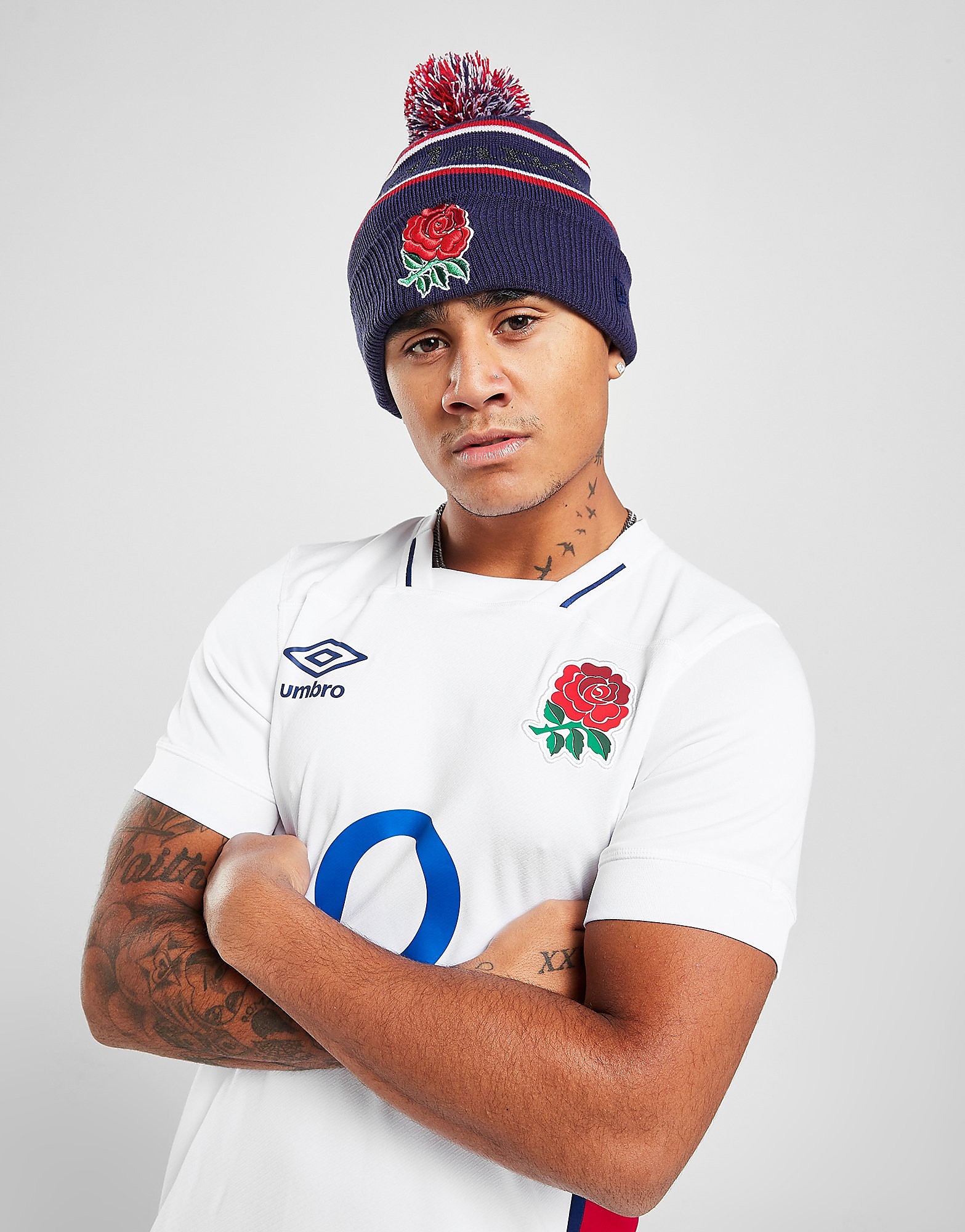 

New Era England RFU Bobble Hat - Navy - Womens, Navy