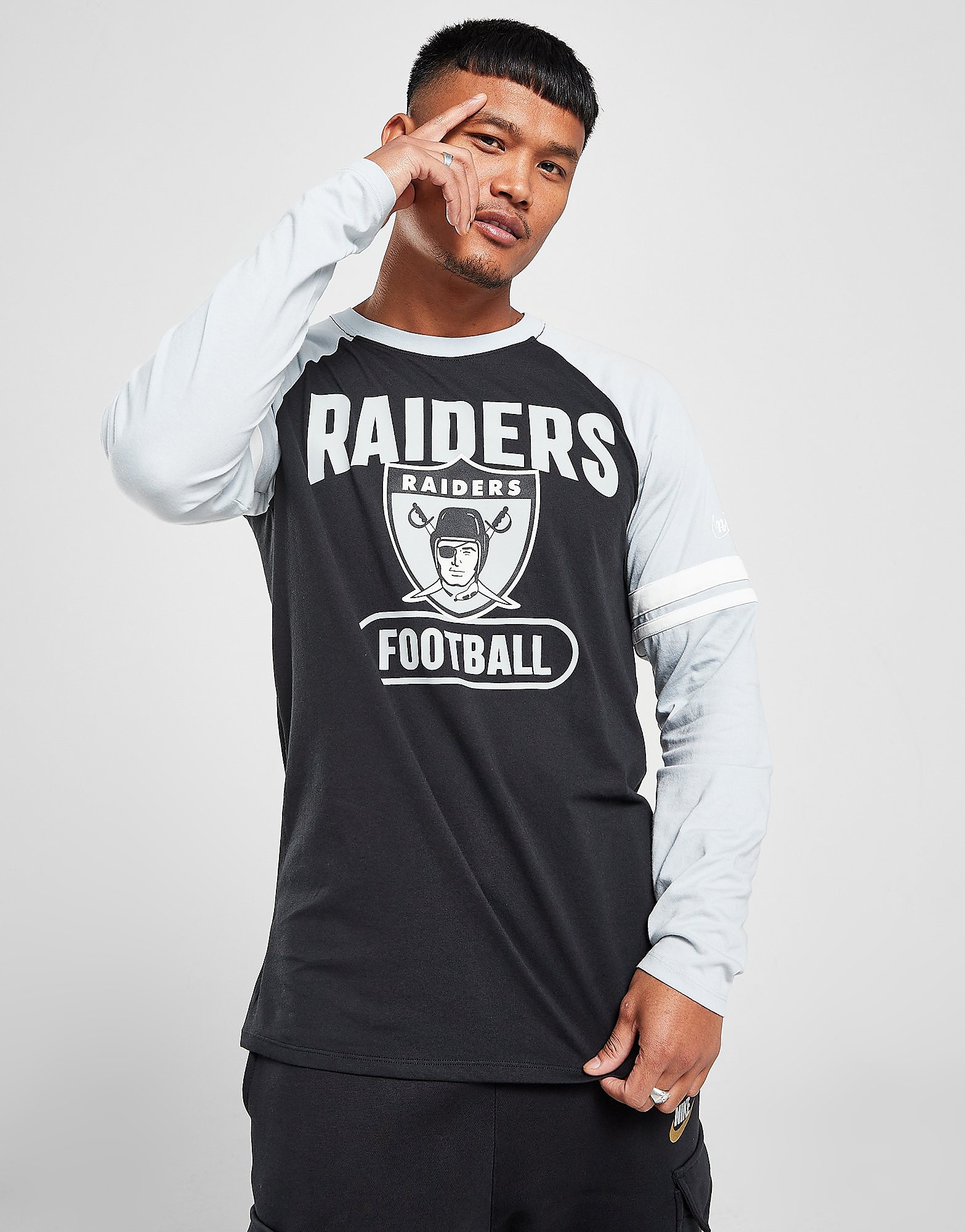

Nike NFL Las Vegas Raiders Raglan Long Sleeve T-Shirt - Black/Grey - Mens, Black/Grey