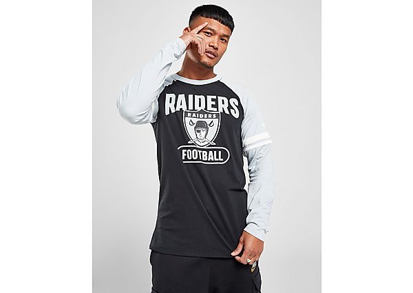 Nike NFL Las Vegas Raiders Raglan Long Sleeve T-Shirt - Black/Grey - Mens, Black/Grey