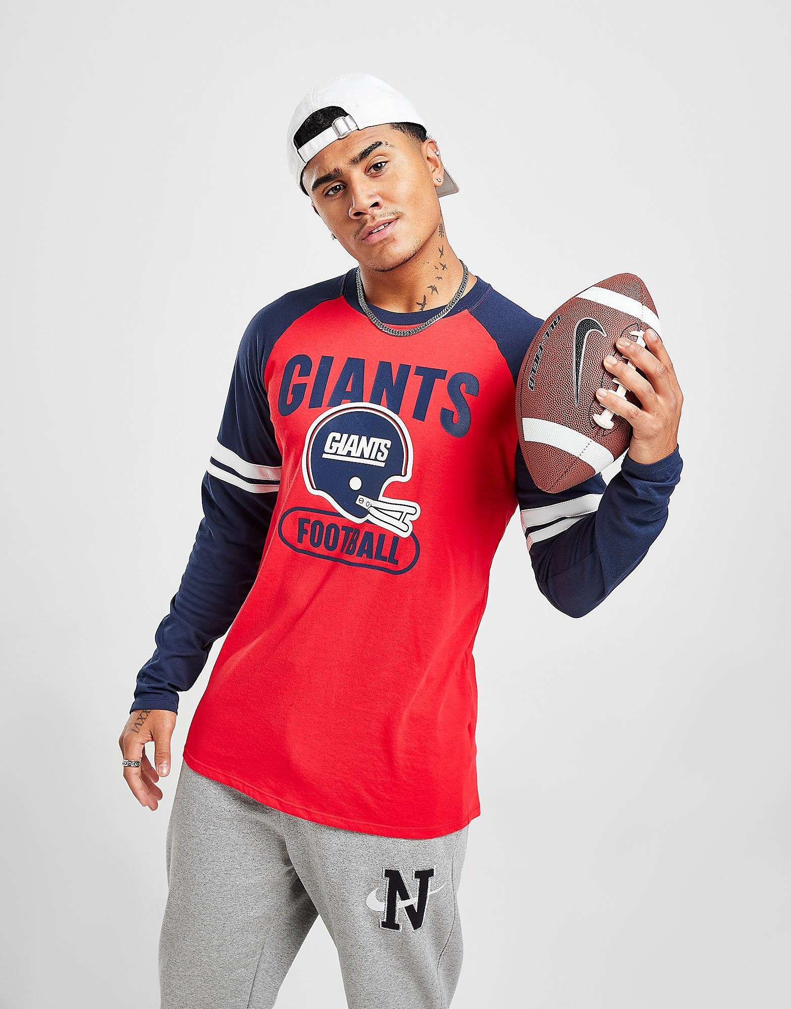 

Nike NFL New York Giants Raglan Long Sleeve T-Shirt - Red - Mens, Red