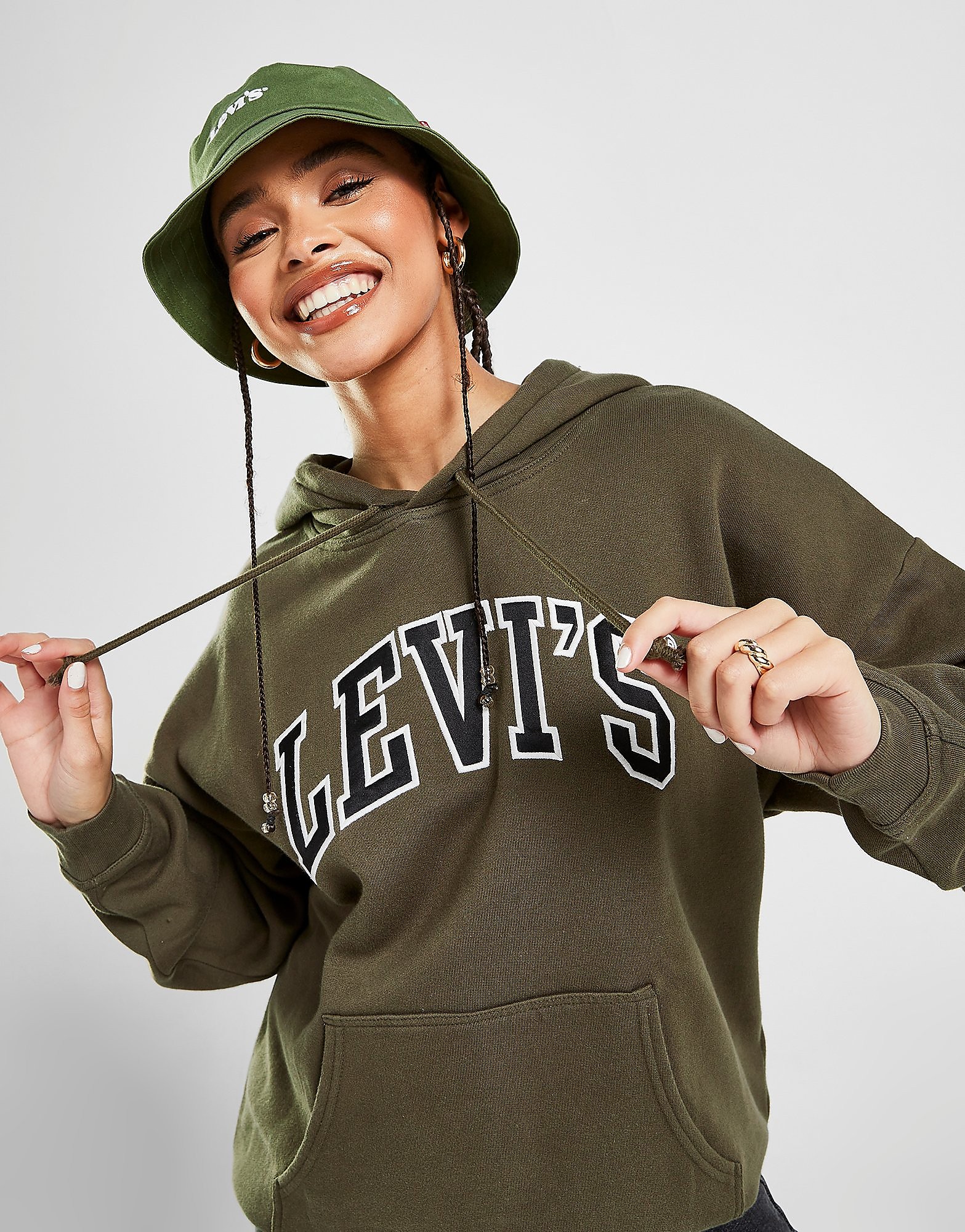 

Levis Satin Logo Hoodie - Only at JD - Green - Womens, Green