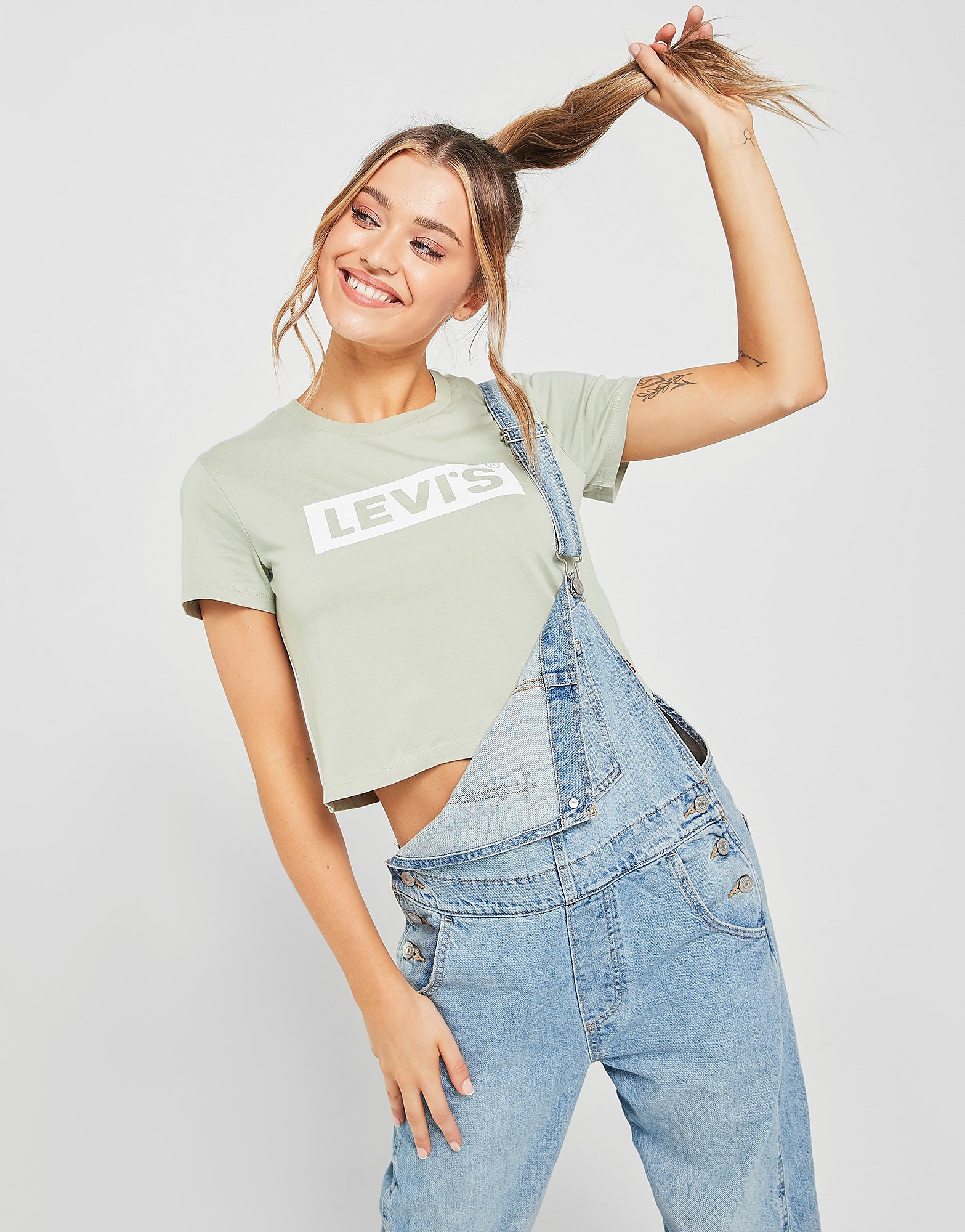 

Levis Box Tab Crop T-Shirt - Green - Womens, Green