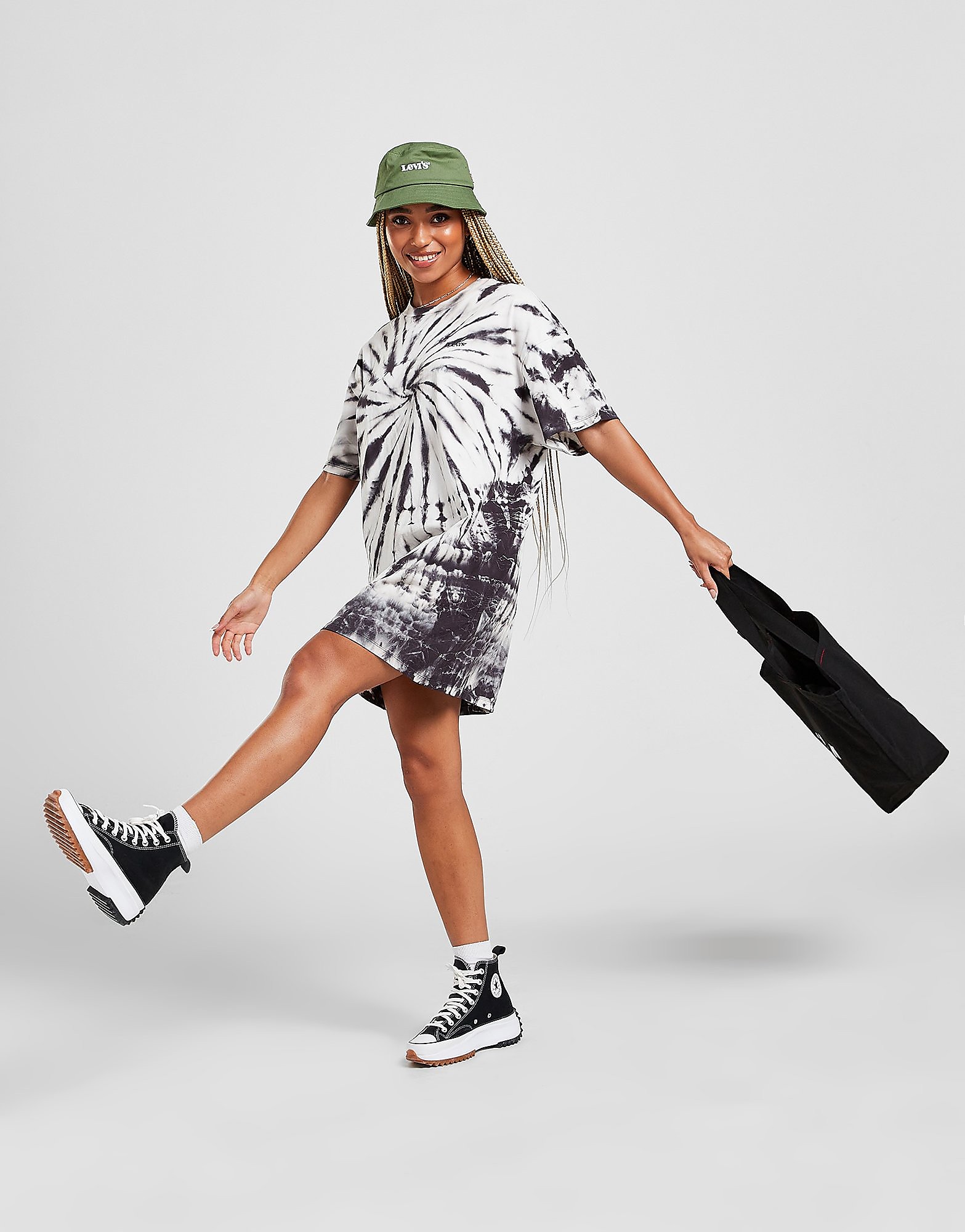 

Levis Tie Dye T-Shirt Dress - White - Womens, White