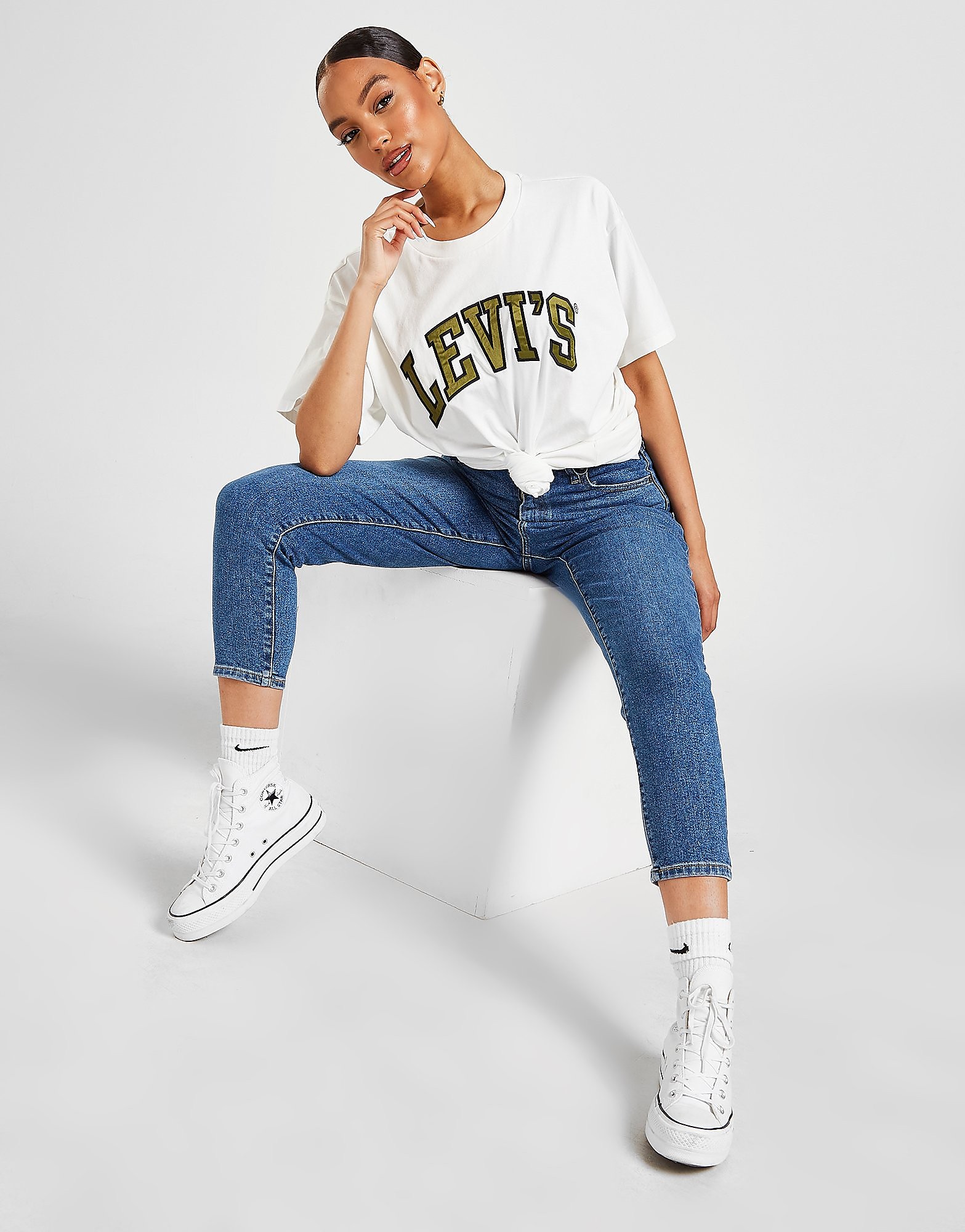 

Levis High Waist Mom Jeans - Blue - Womens, Blue