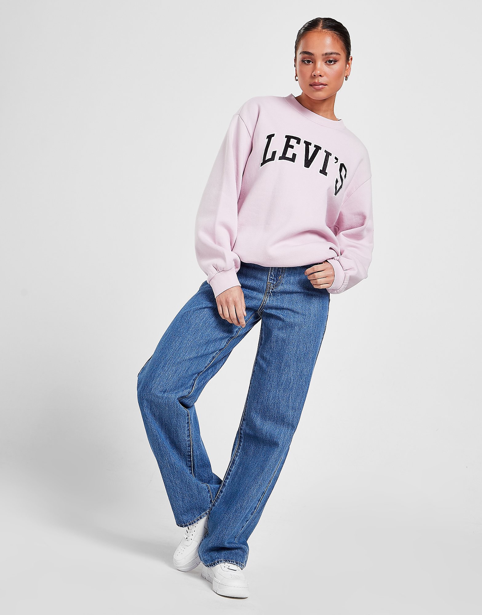 

Levis High Waist Straight Jeans - Blue - Womens, Blue