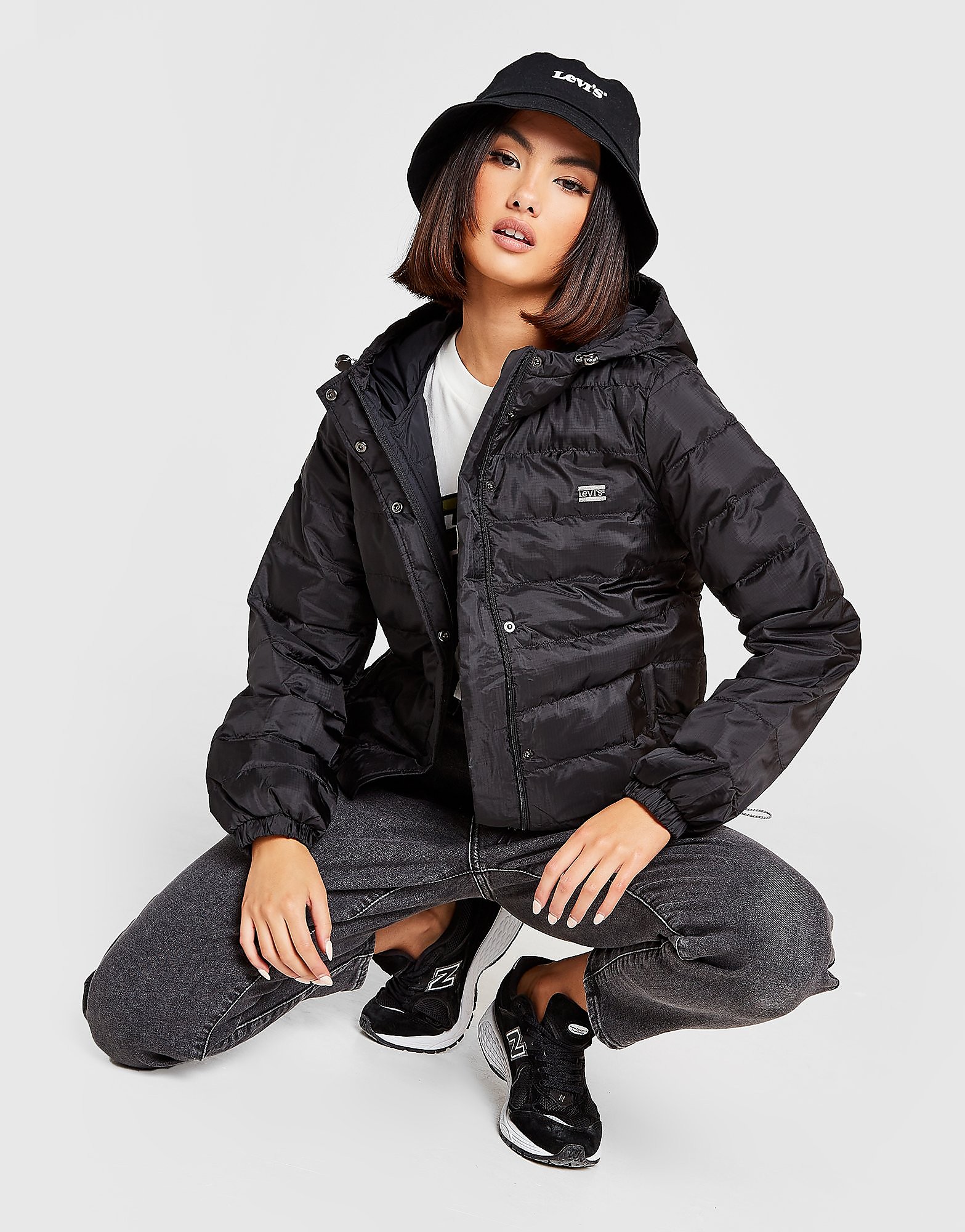 

Levis Logo Padded Jacket - Black - Womens, Black