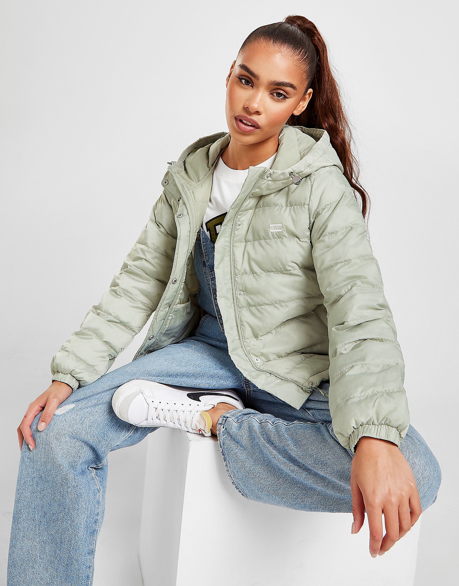 

Levis Logo Padded Jacket - Green - Womens, Green