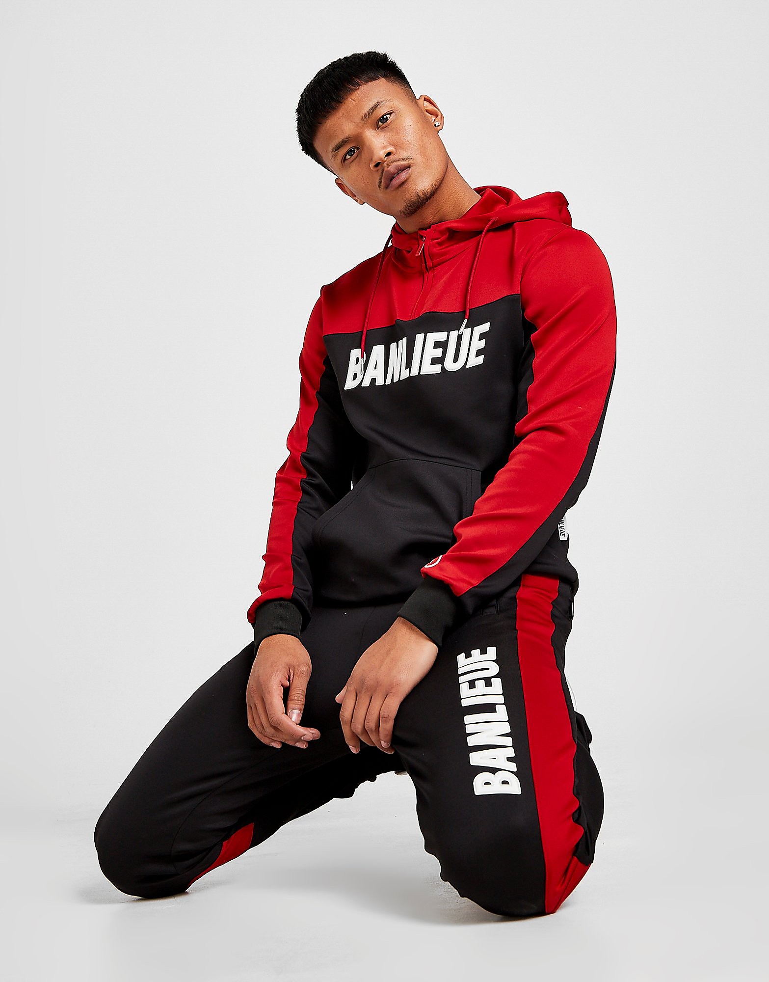 

Banlieue 3D Poly Tracksuit - Black/Red - Mens, Black/Red
