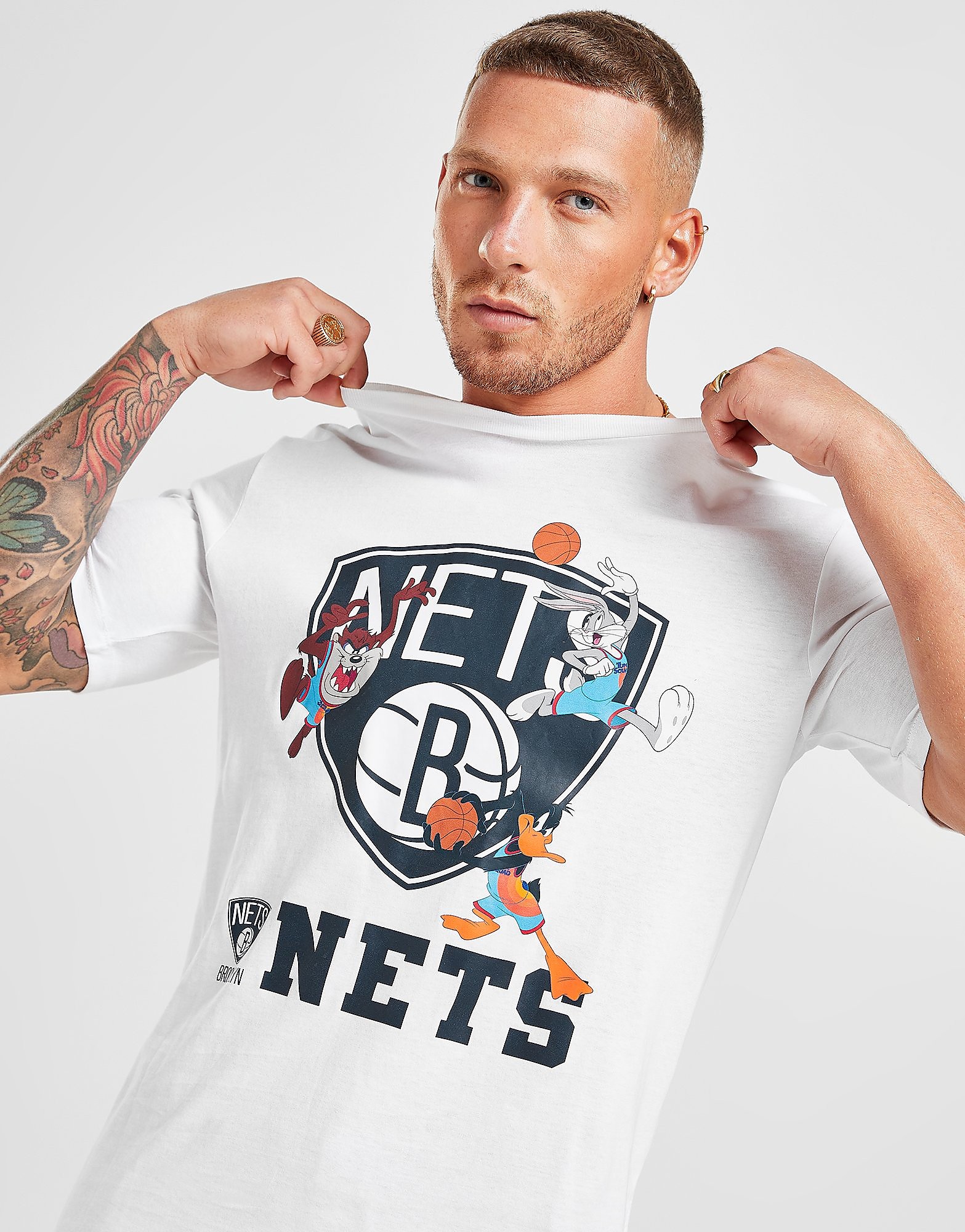 

Official Team Space Jam x Brooklyn Nets Warm Up T-Shirt - White - Mens, White