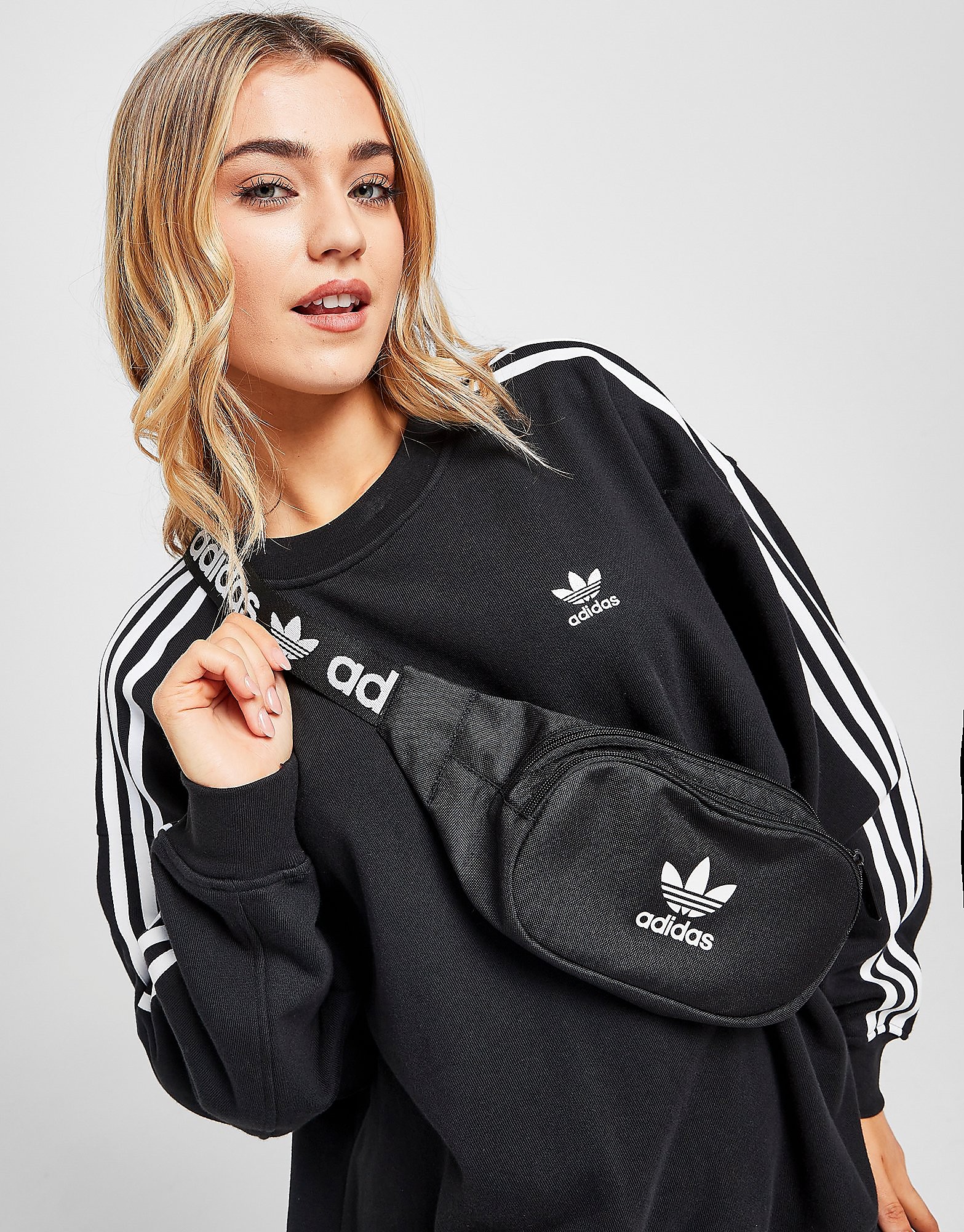 

adidas Originals Adicolor Waist Bag - Black / White - Kids, Black / White